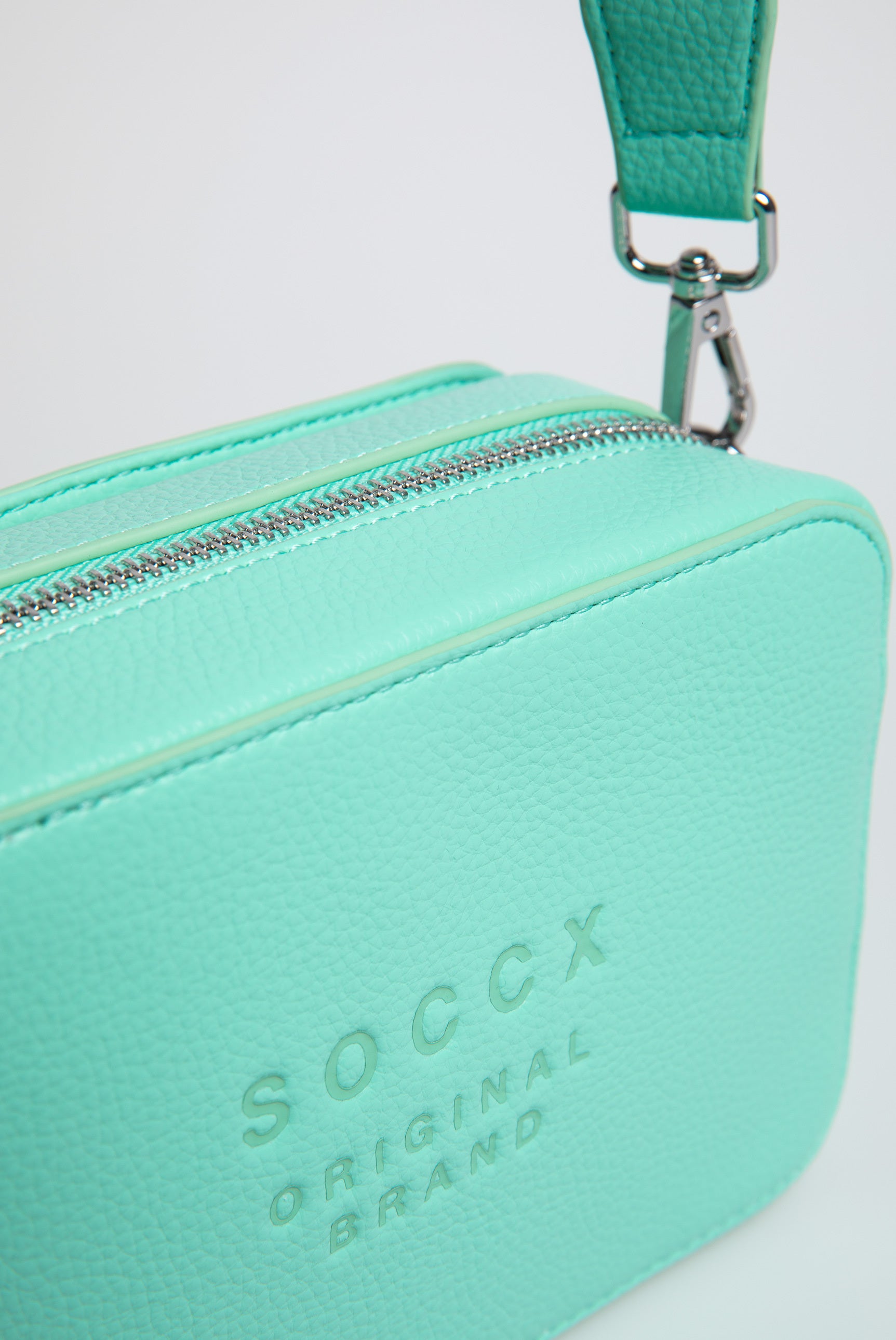 Torebka crossbody z logo i intarsjowanym paskiem parcianym - 8