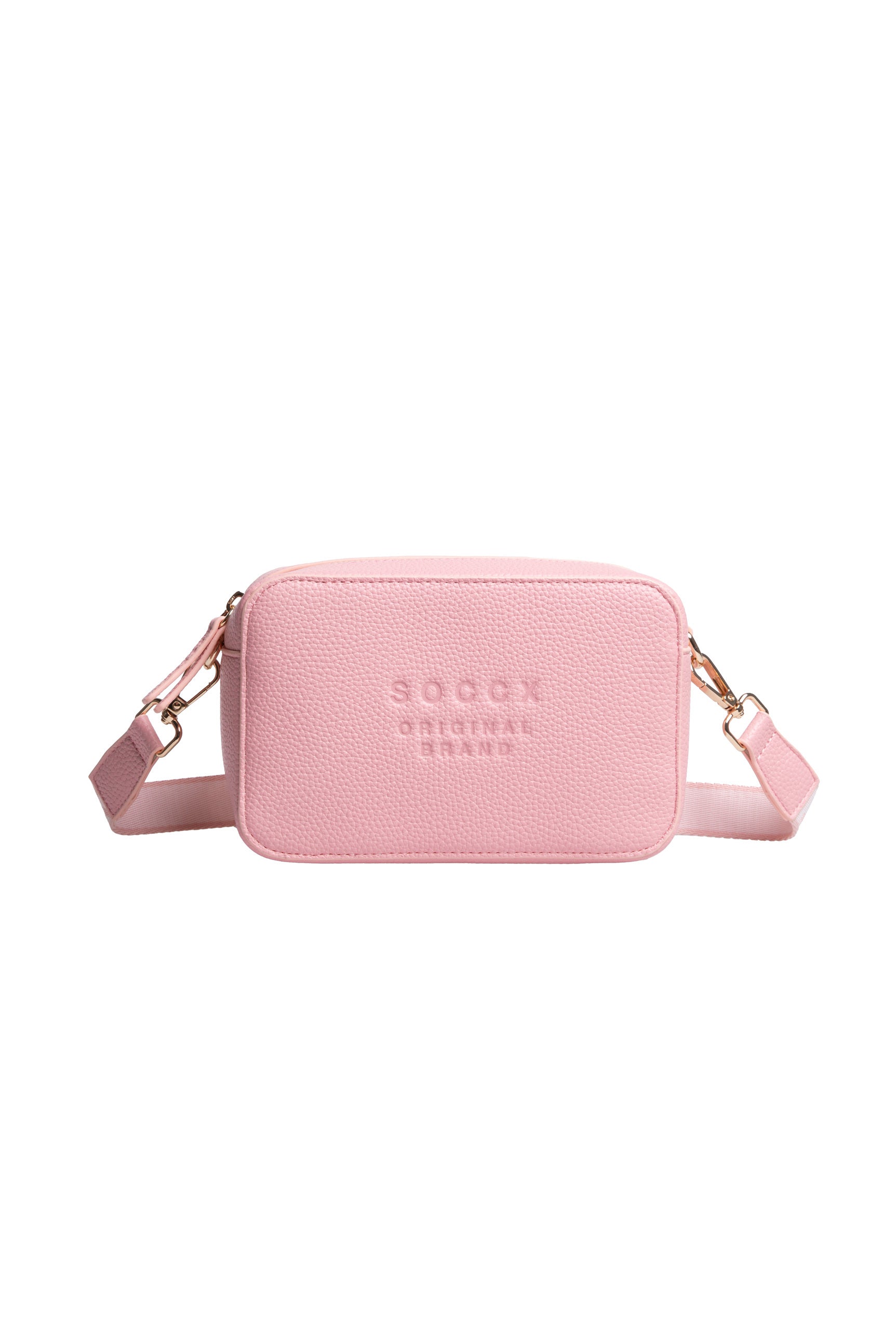 Torebka crossbody z logo i intarsjowanym paskiem parcianym