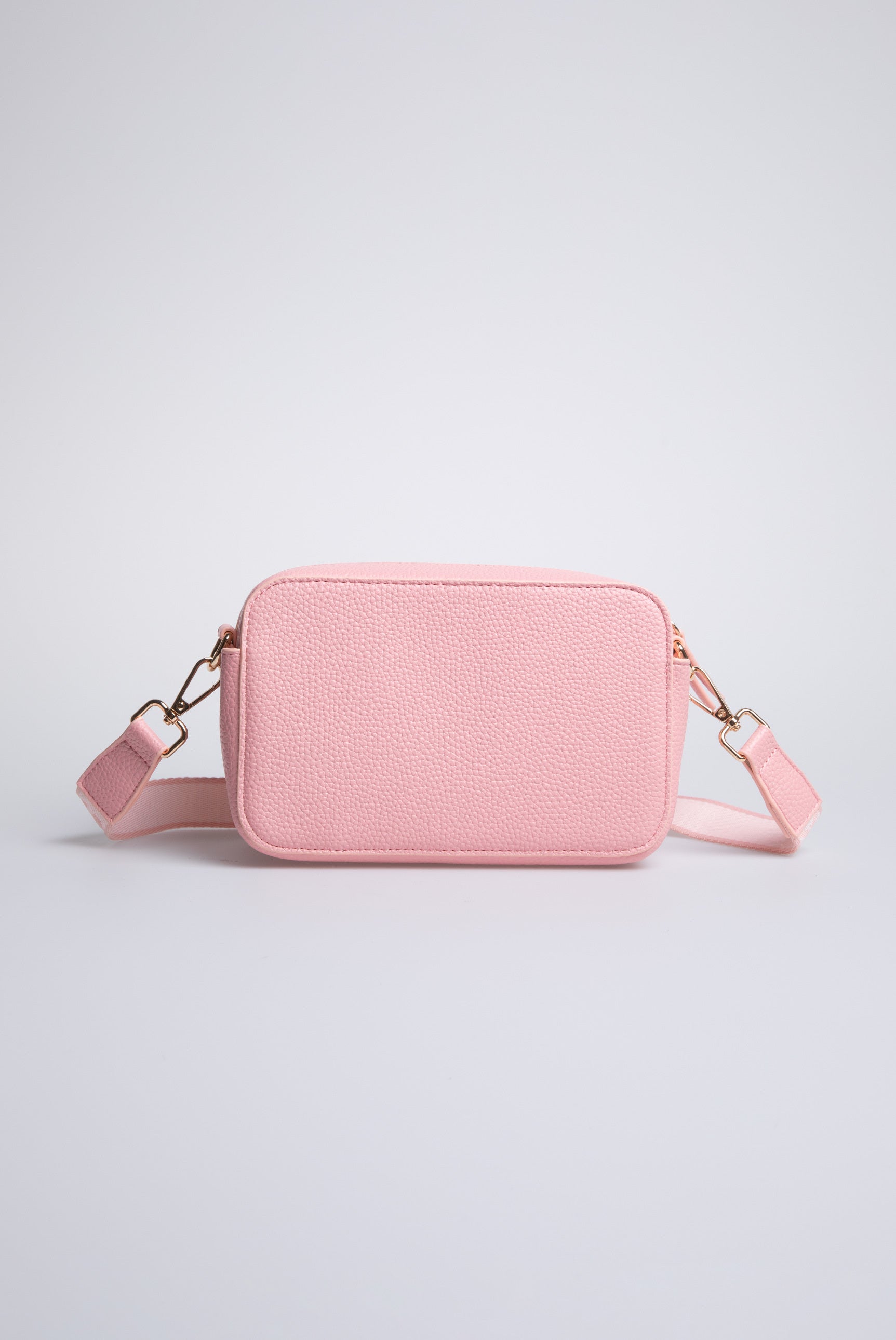 Torebka crossbody z logo i intarsjowanym paskiem parcianym