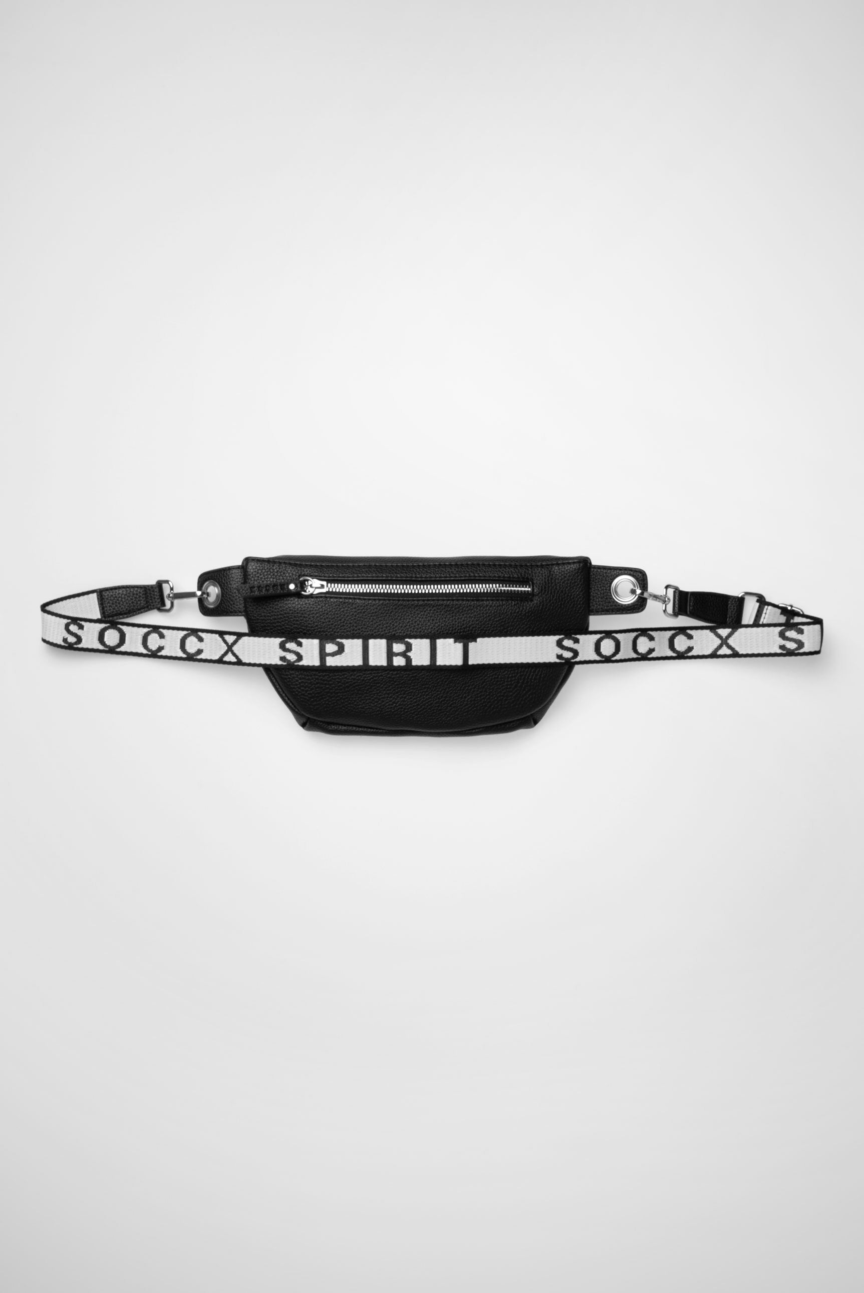 Torebka na ramię z intarsjowanym paskiem parcianym