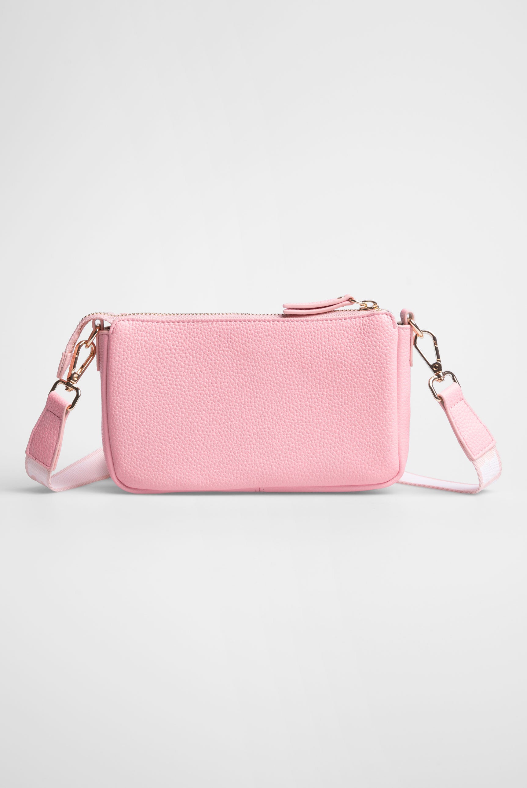 Mała torebka na ramię z paskiem parcianym intarsjowanym logo