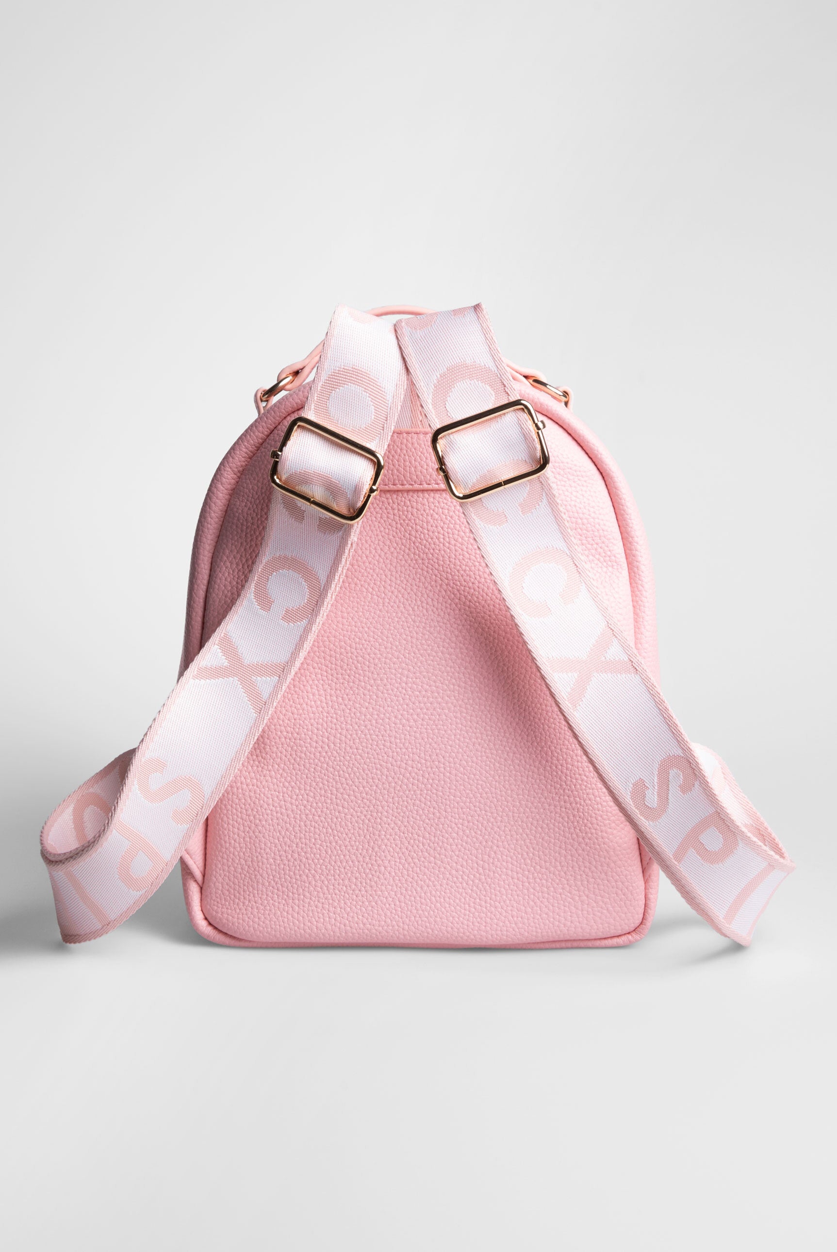 Mały plecak ze sztucznej skóry z paskami z logo - 5