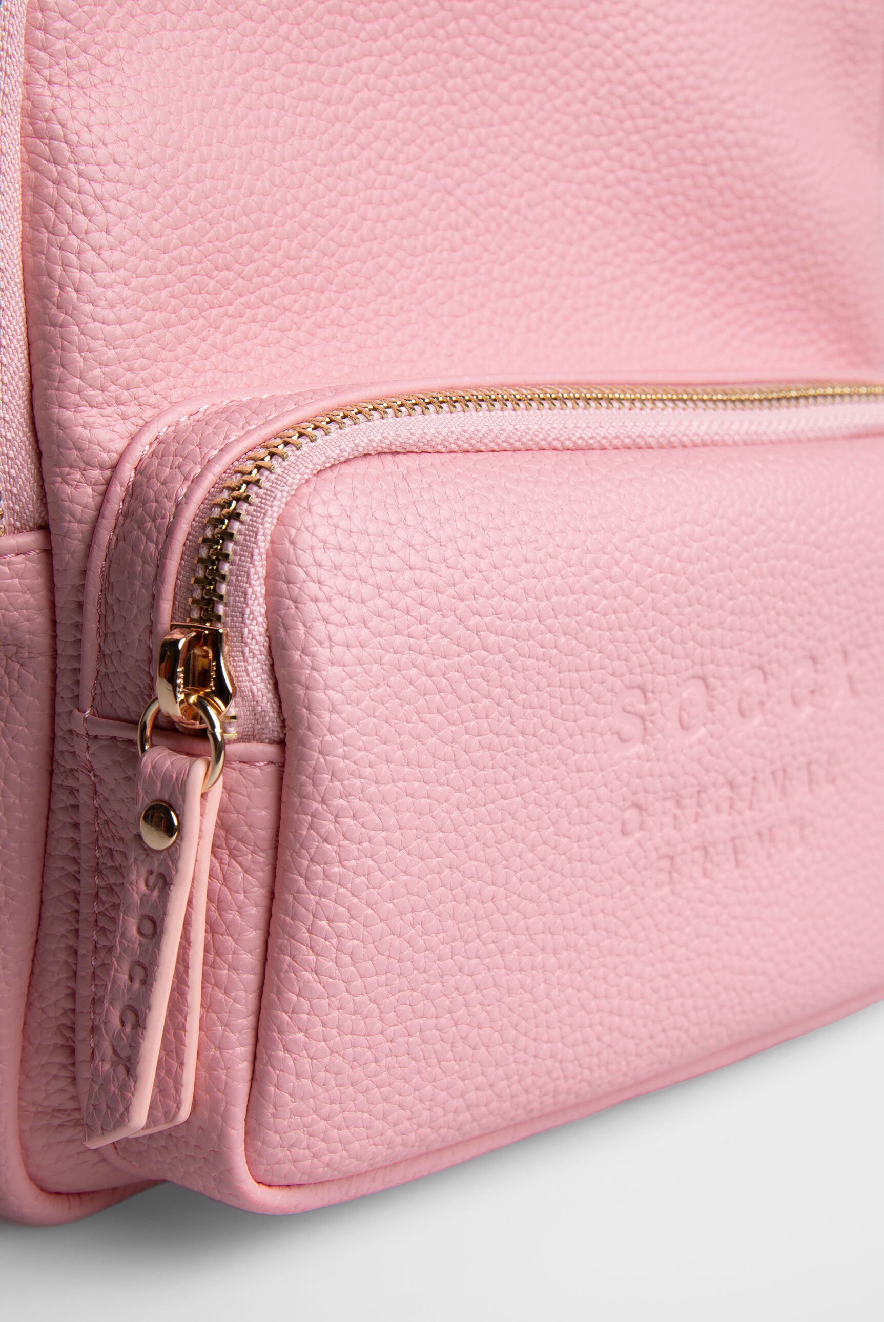 Mały plecak ze sztucznej skóry z paskami z logo - 7