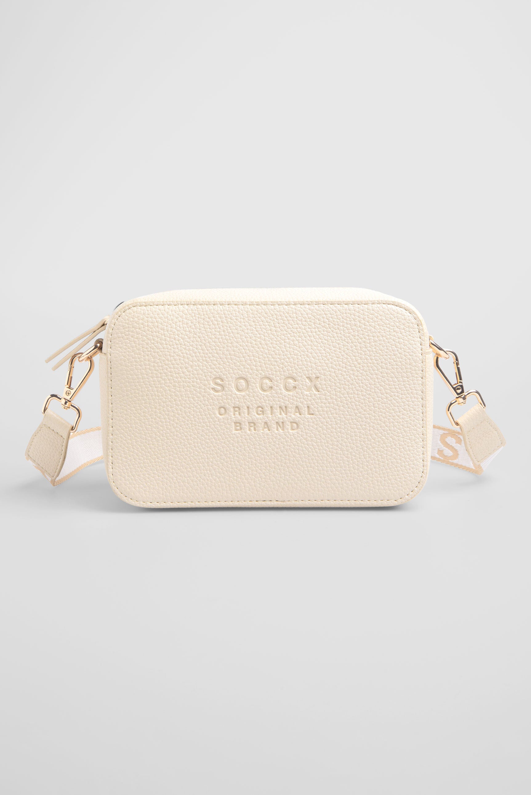 Torebka crossbody z logo i intarsjowanym paskiem parcianym - 4