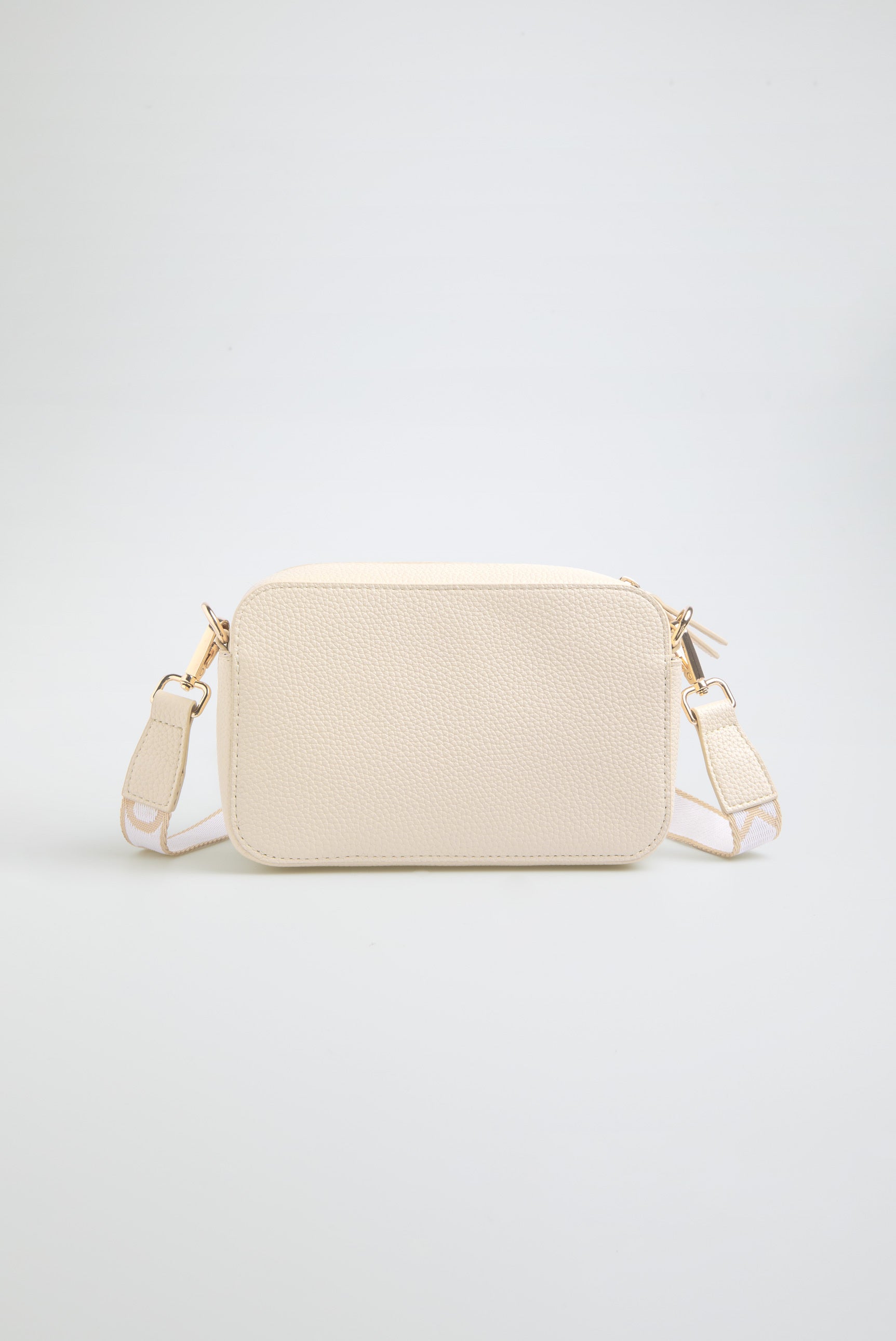 Torebka crossbody z logo i intarsjowanym paskiem parcianym - 5