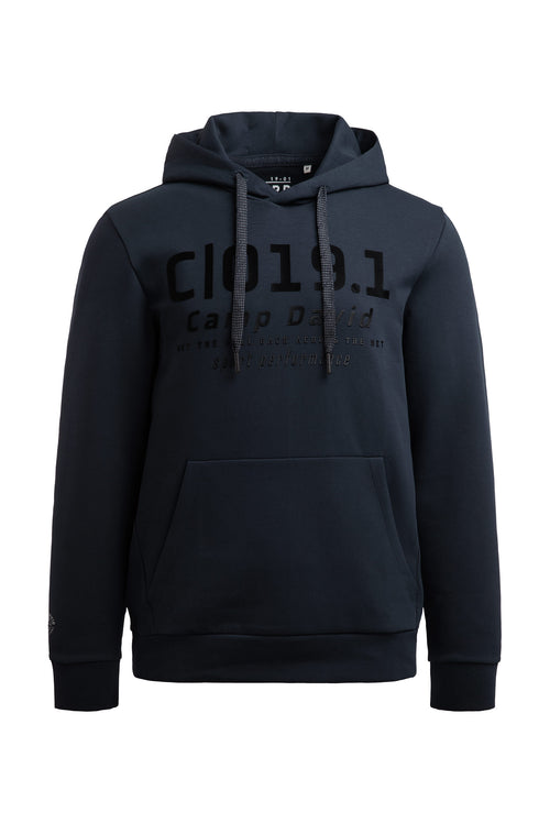 Bluza z kapturem z interlocku z nadrukiem z przodu