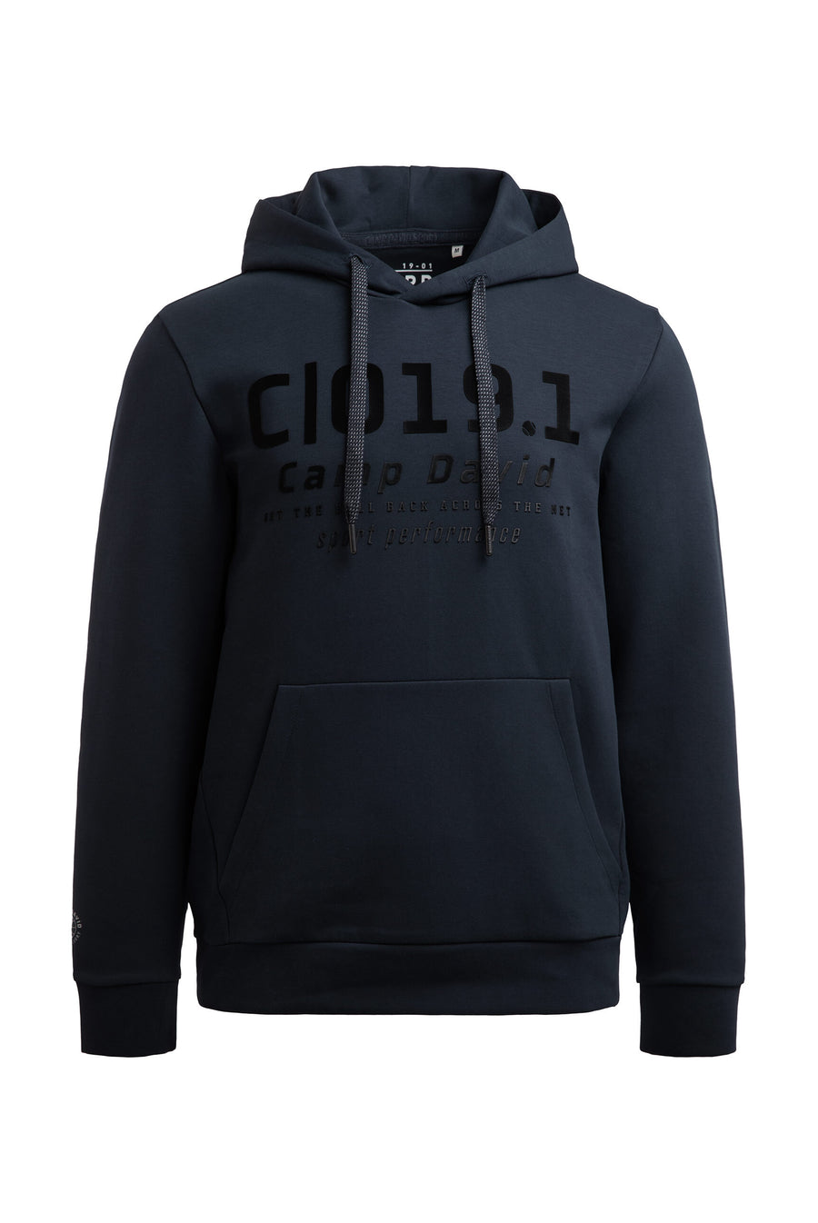 Hoodie aus Interlock mit Frontprint blue navy