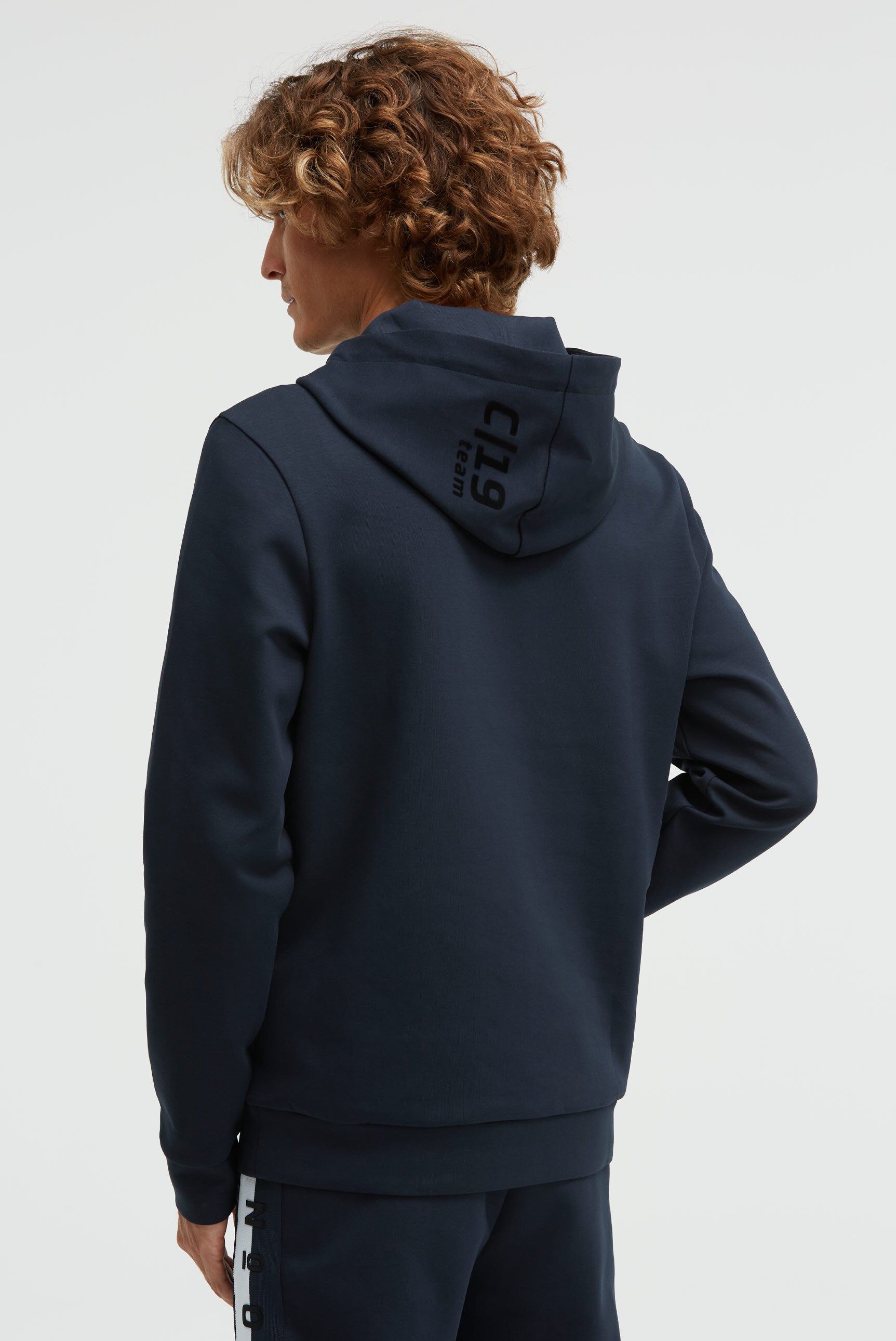 Bluza z kapturem z interlocku z nadrukiem z przodu - 5