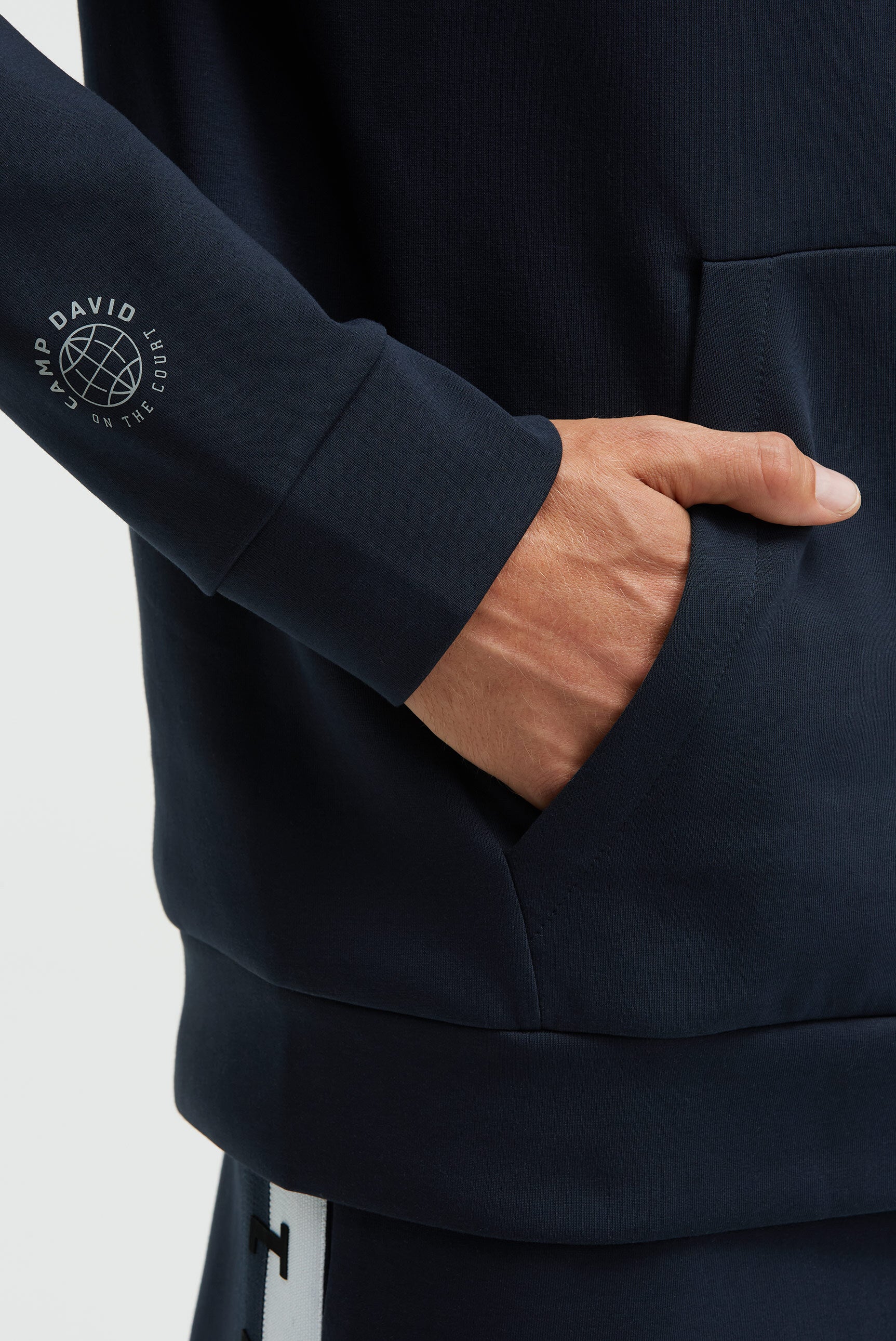Bluza z kapturem z interlocku z nadrukiem z przodu - 7