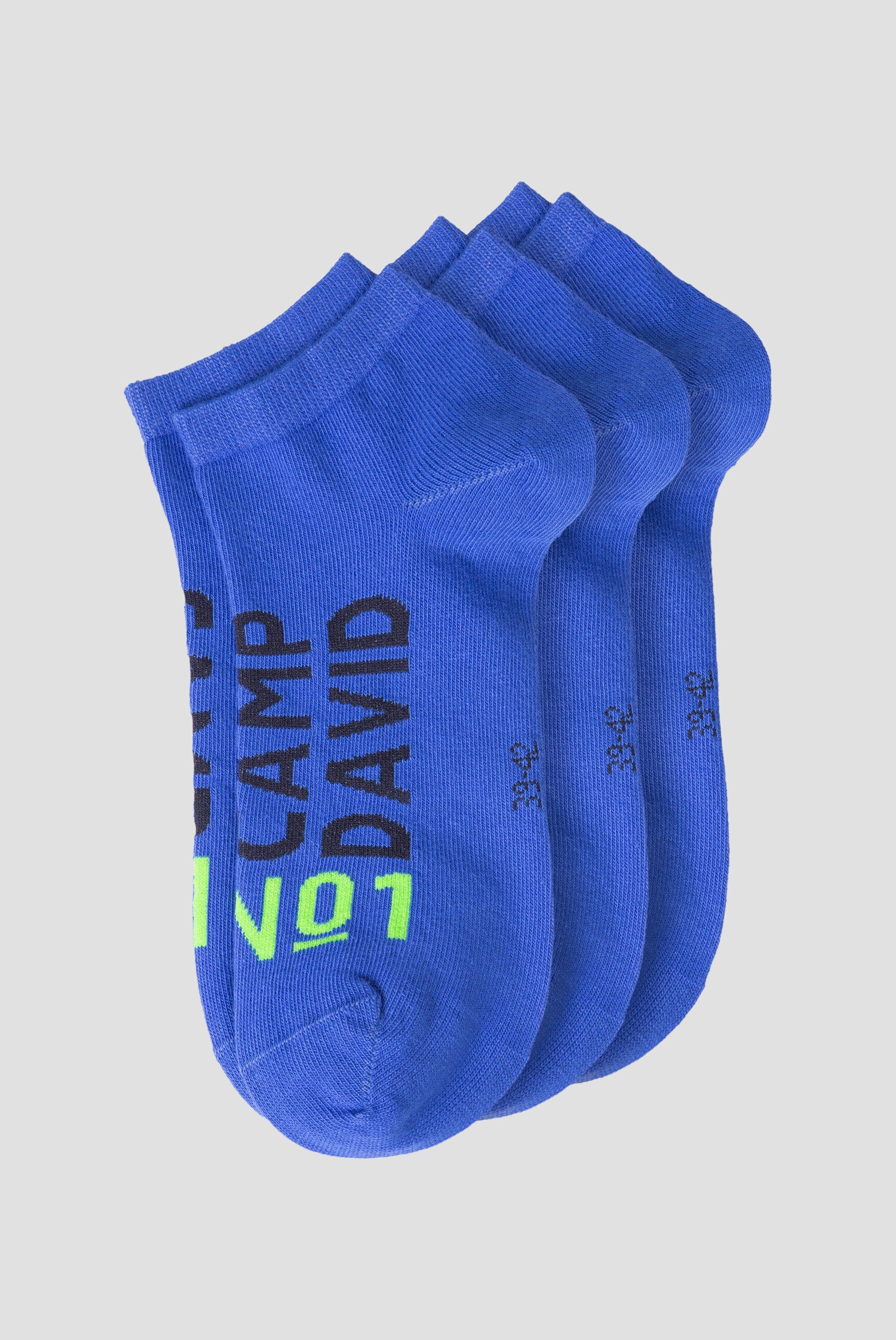 Sneakersocken mit Intarsia-Logo, 3er-Pack strong blue - 3