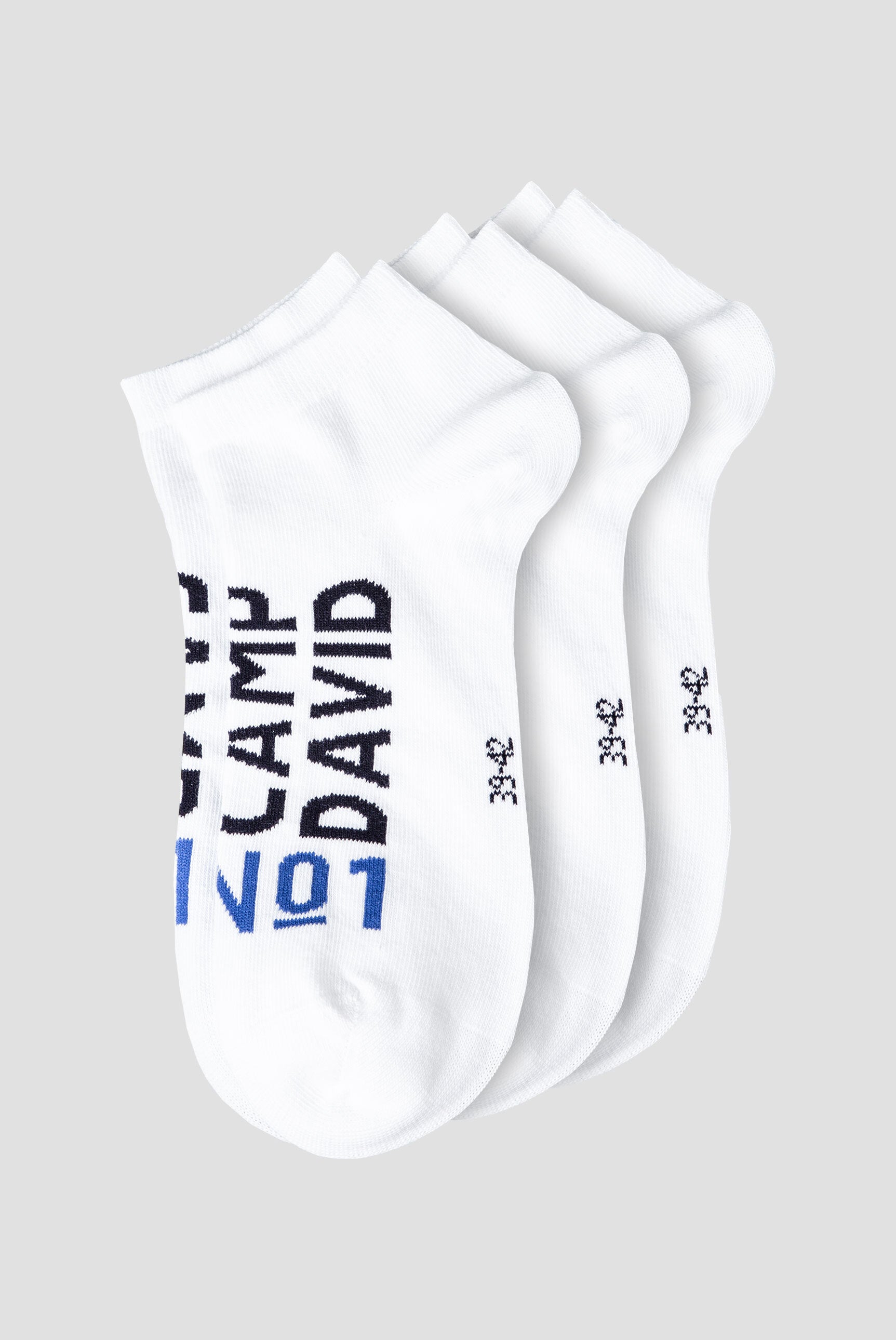 Sneakersocken mit Intarsia-Logo, 3er-Pack white - 3