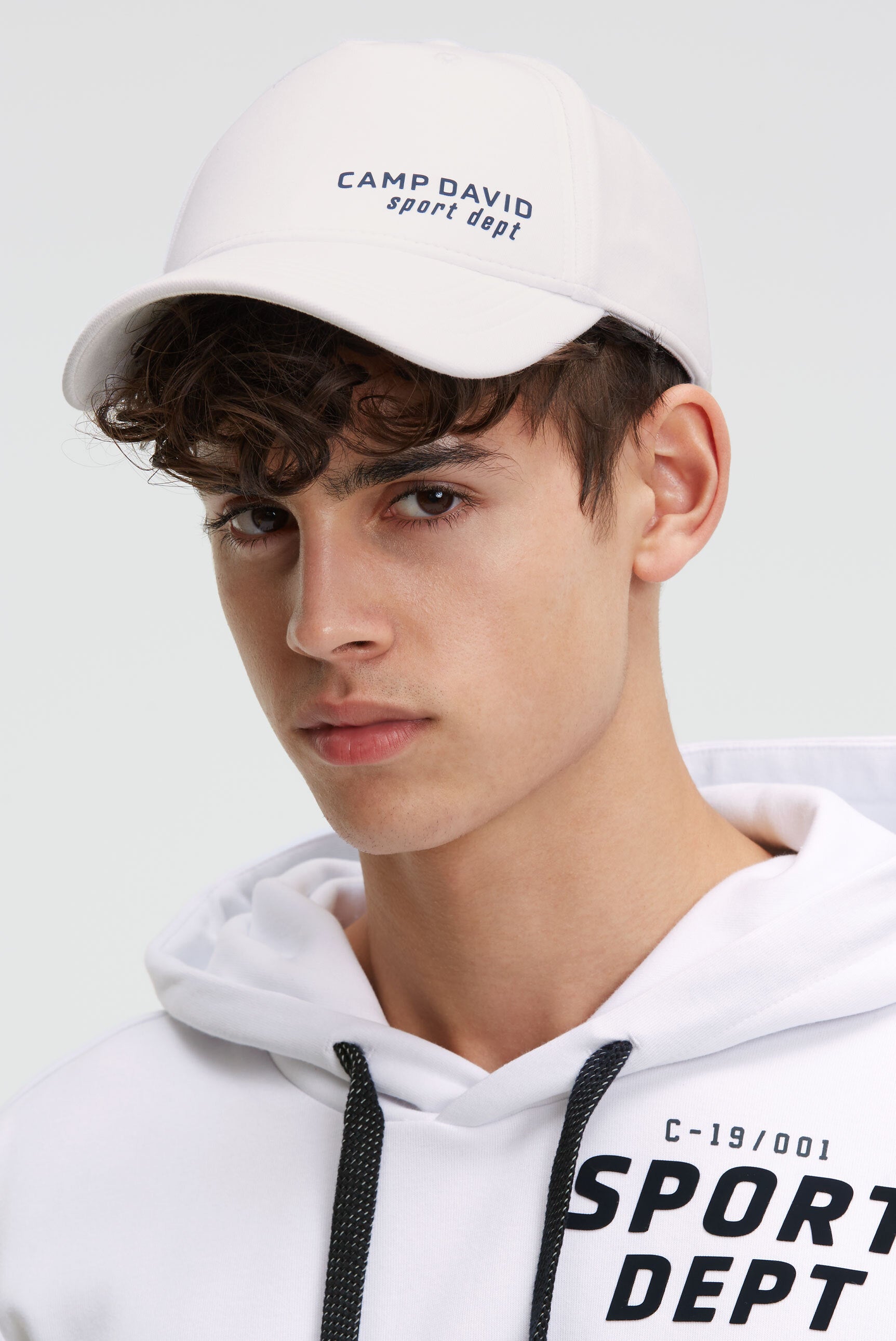 Base Cap aus Interlock-Jersey mit Logo Print white