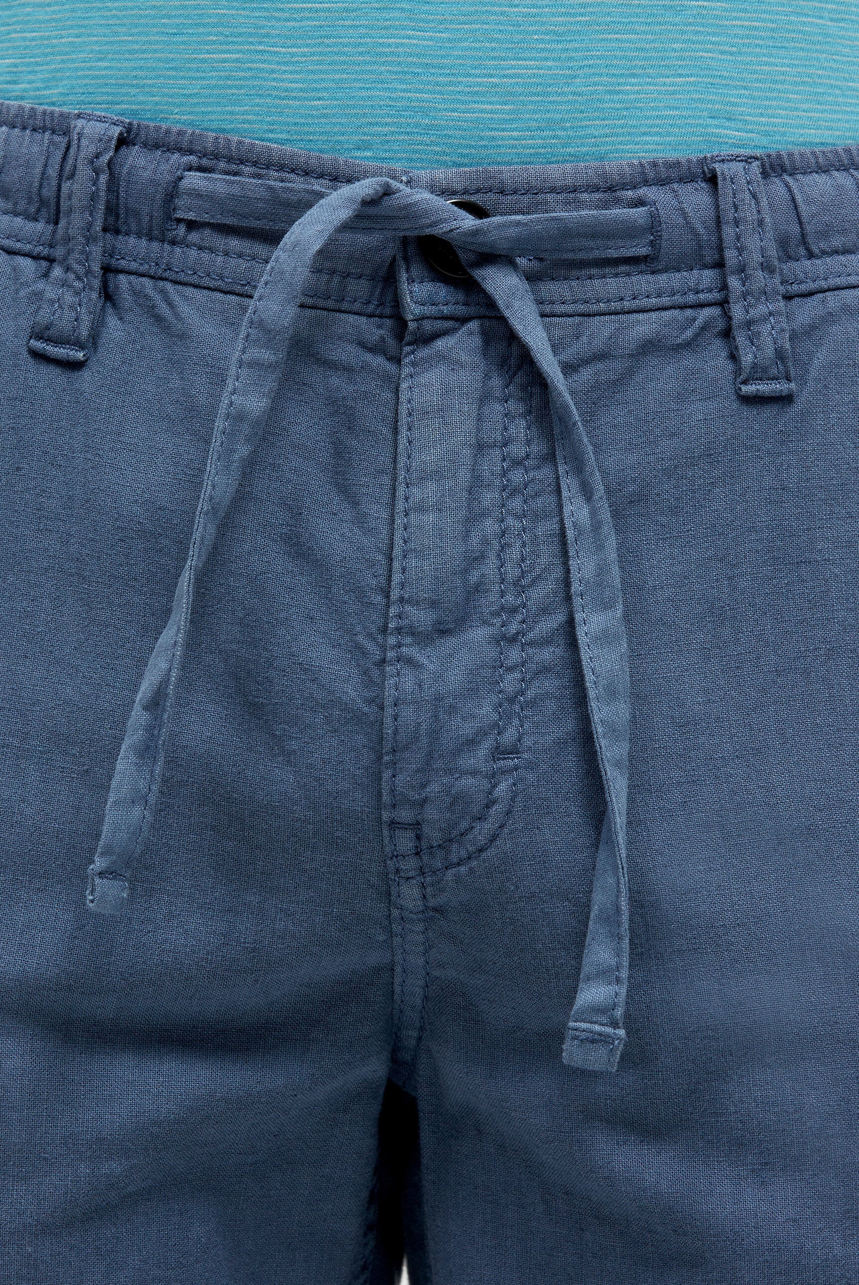 Shorts aus Leinen-Mix mit Label Print - 4