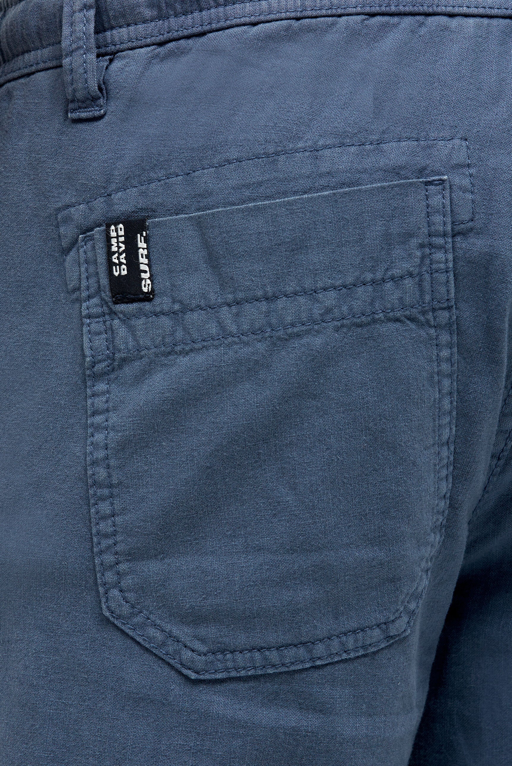 Shorts aus Leinen-Mix mit Label Print - 7