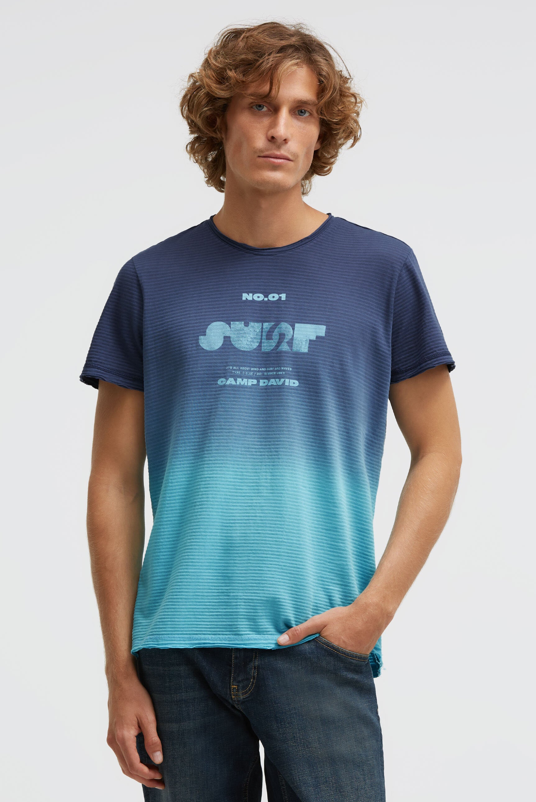 T-Shirt mit Strukturstreifen und Rücken-Artwork - 3