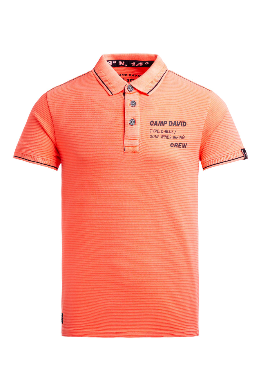 Poloshirt Kurzarm mit Struktur-Details neon flame