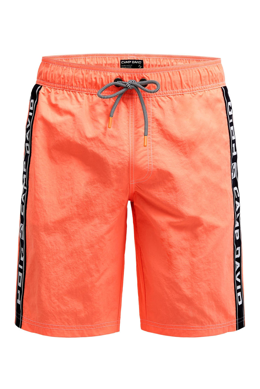 Lange Badeshorts mit Logo-Tapes neon flame