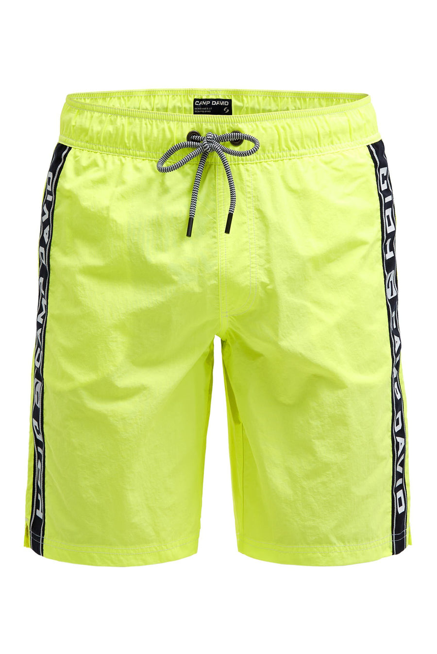 Lange Badeshorts mit Logo-Tapes neon lime