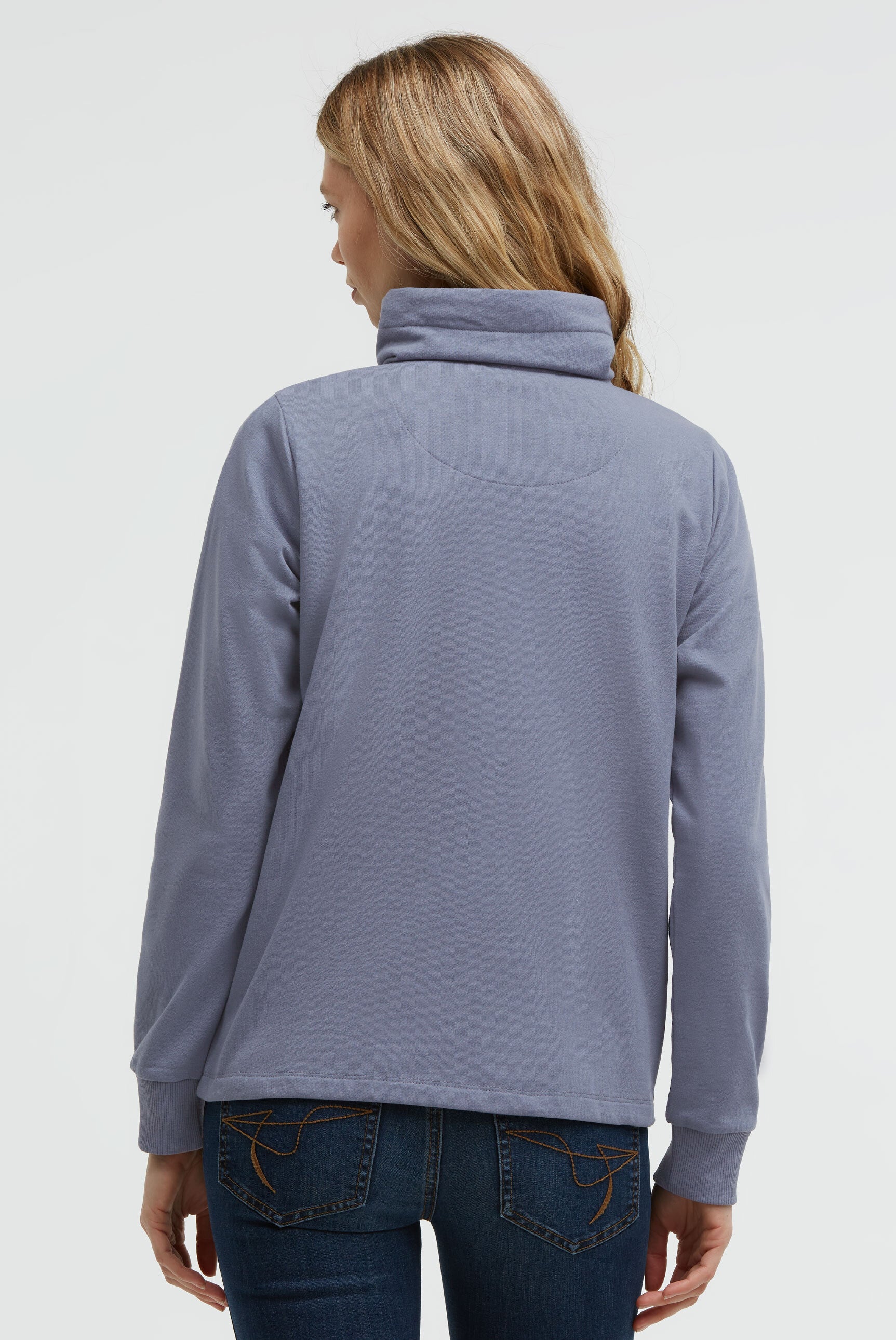 Bluza rozpinana z wysoką stójką i nadrukami foliowymi