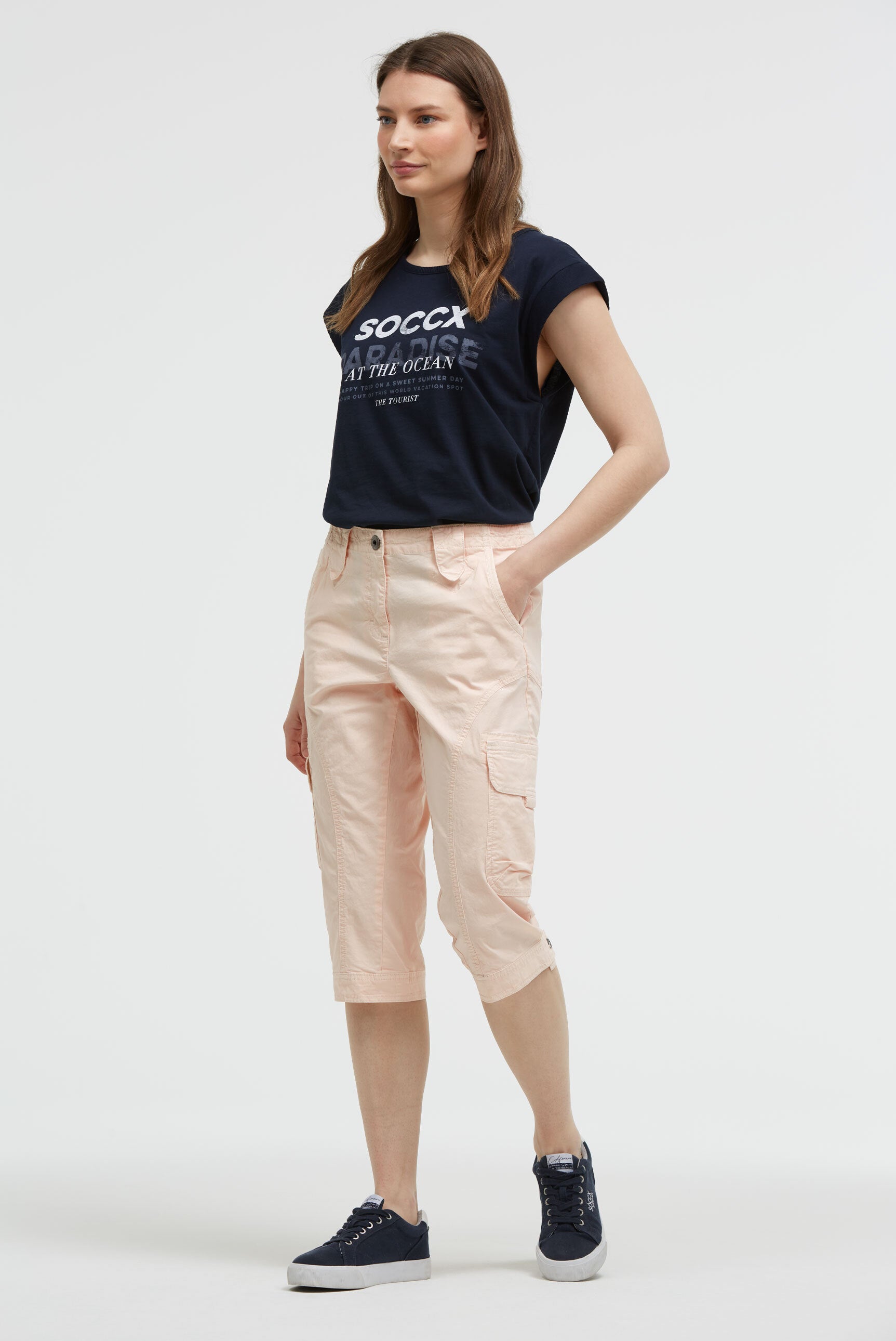 Basic Skaterhose mit Beintaschen milky beige