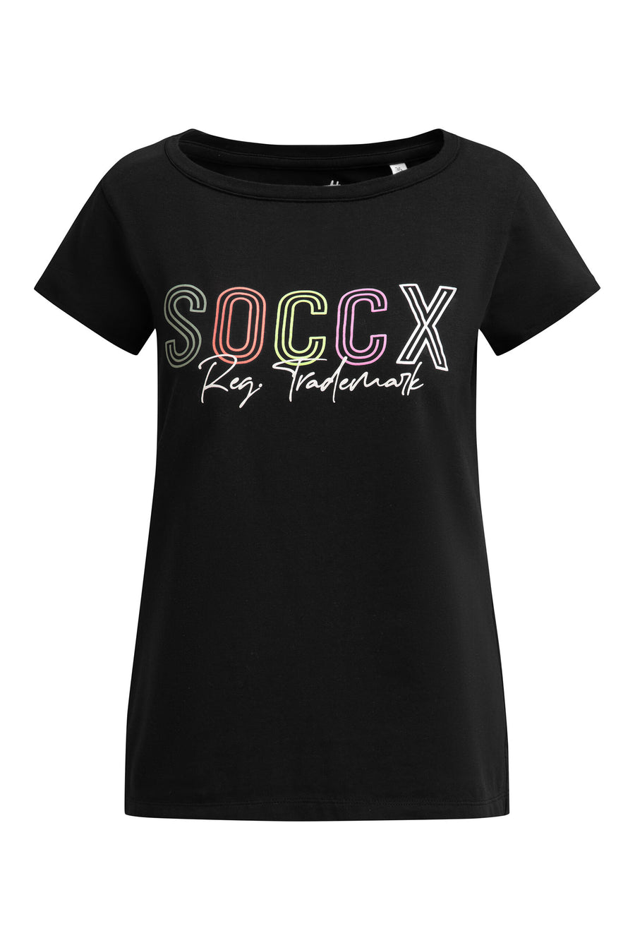 Basic Logo T-Shirt mit U-Boot-Ausschnitt black