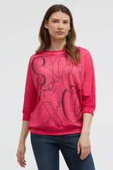 Bluza basic ze skróconymi rękawami i grafiką