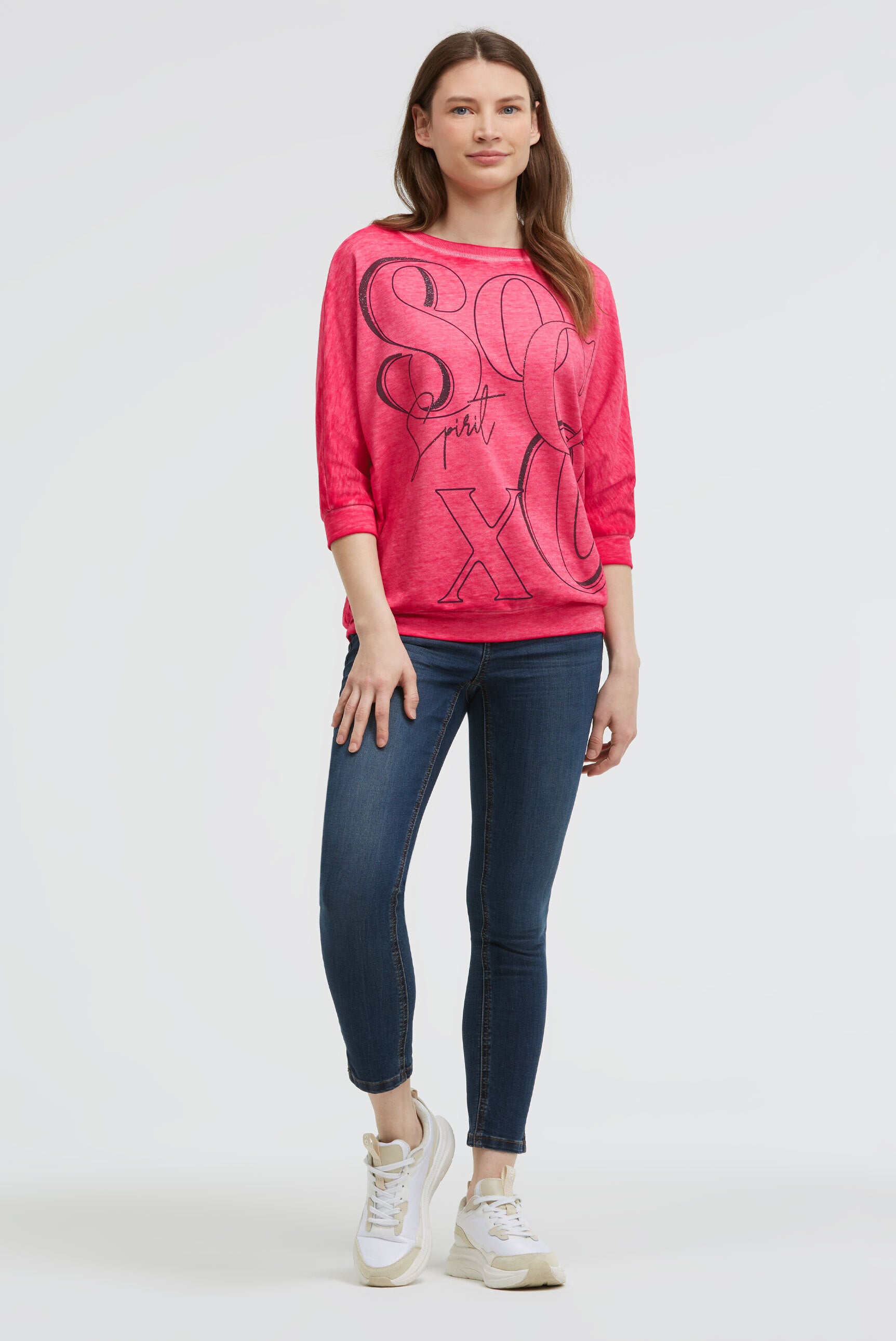 Bluza basic ze skróconymi rękawami i grafiką - 3