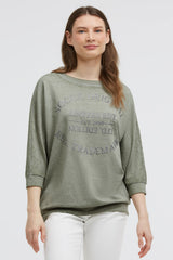 Bluza basic ze skróconymi rękawami i grafiką