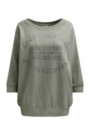 Bluza basic ze skróconymi rękawami i grafiką