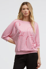Bluza basic ze skróconymi rękawami i grafiką