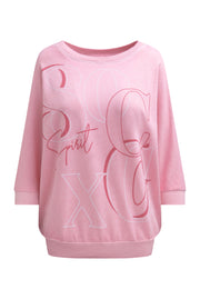 Bluza basic ze skróconymi rękawami i grafiką