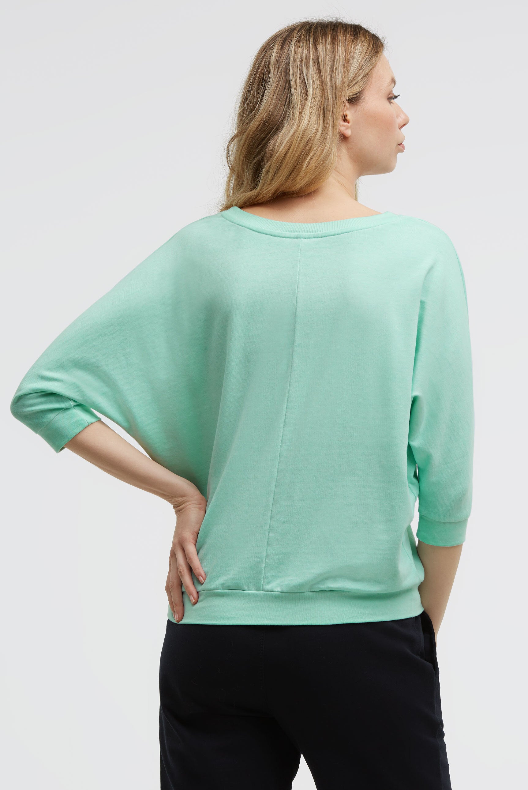 Bluza basic ze skróconymi rękawami i grafiką - 5