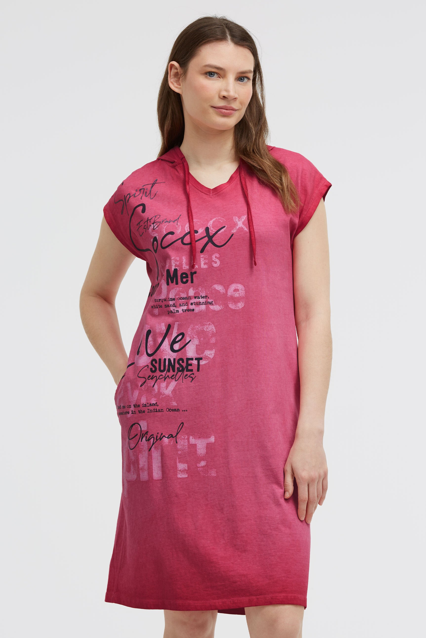 Bluza z kapturem basic z nadrukowanym napisem