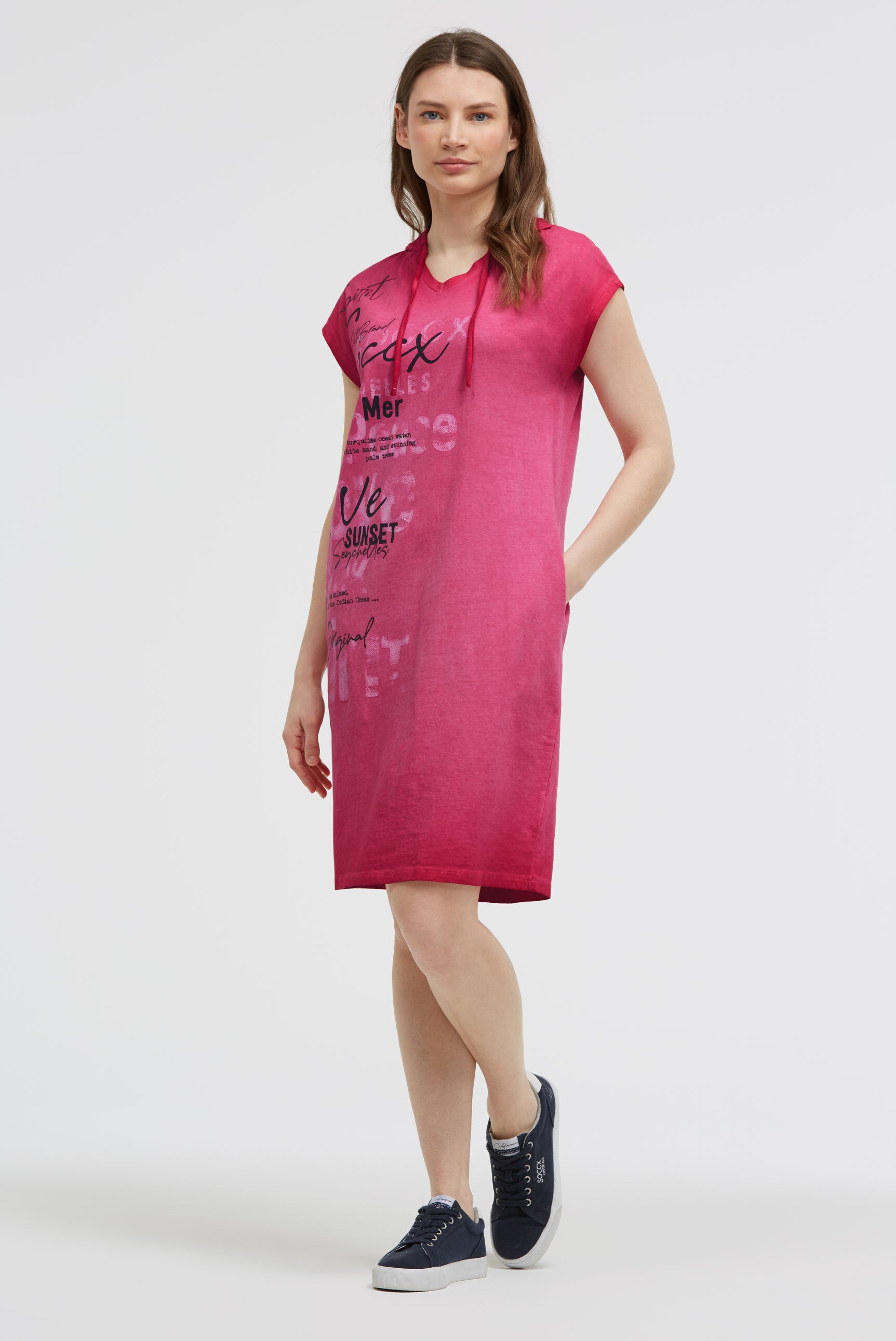 Bluza z kapturem basic z nadrukowanym napisem - 3