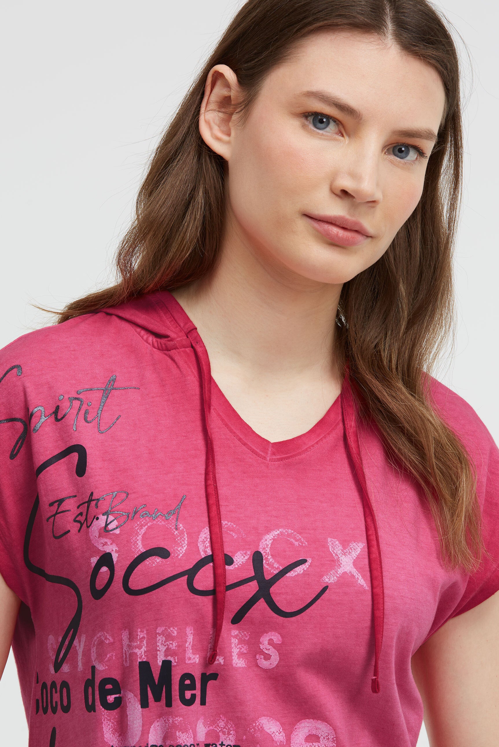 Bluza z kapturem basic z nadrukowanym napisem - 4