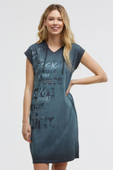 Bluza z kapturem basic z nadrukowanym napisem
