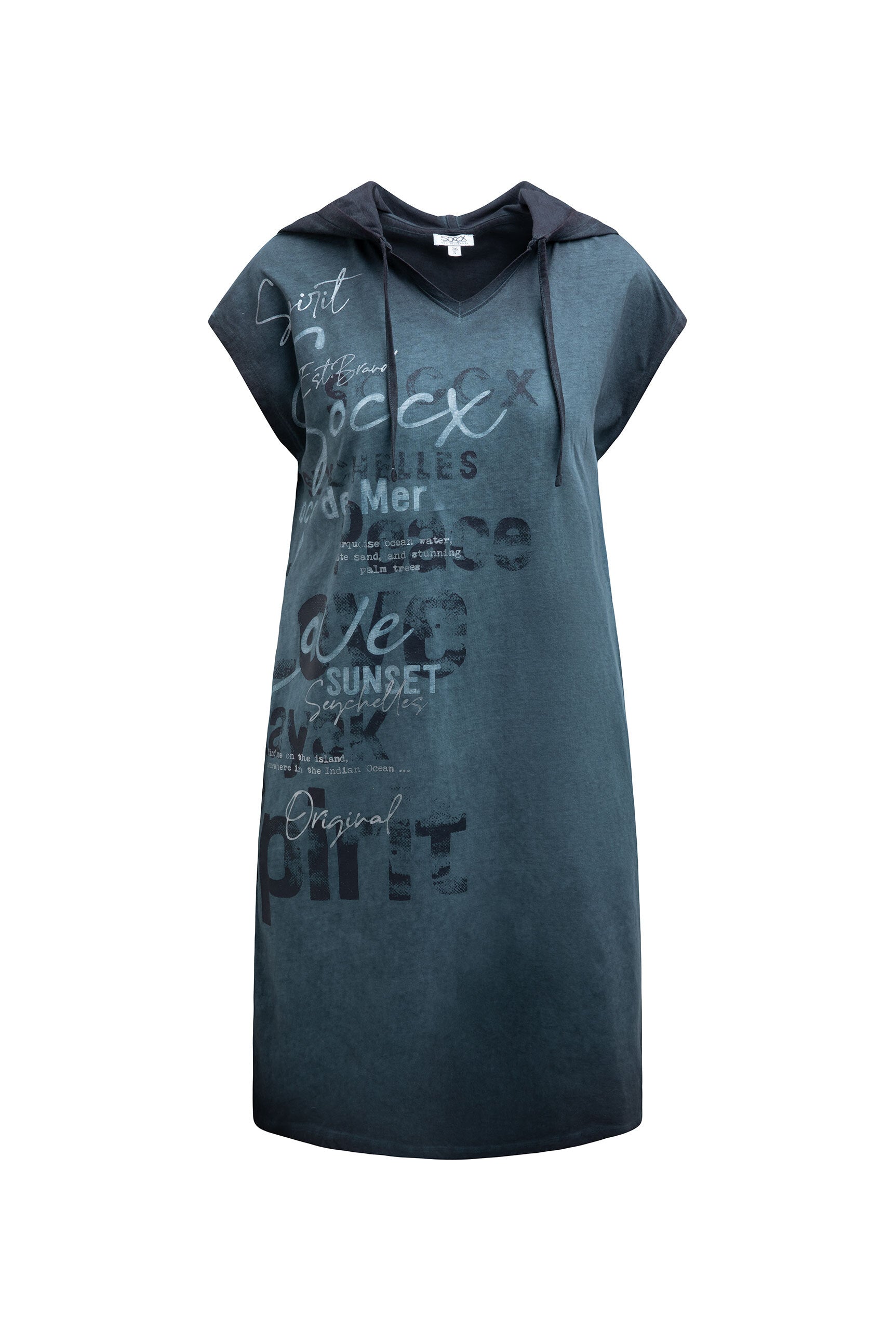 Bluza z kapturem basic z nadrukowanym napisem