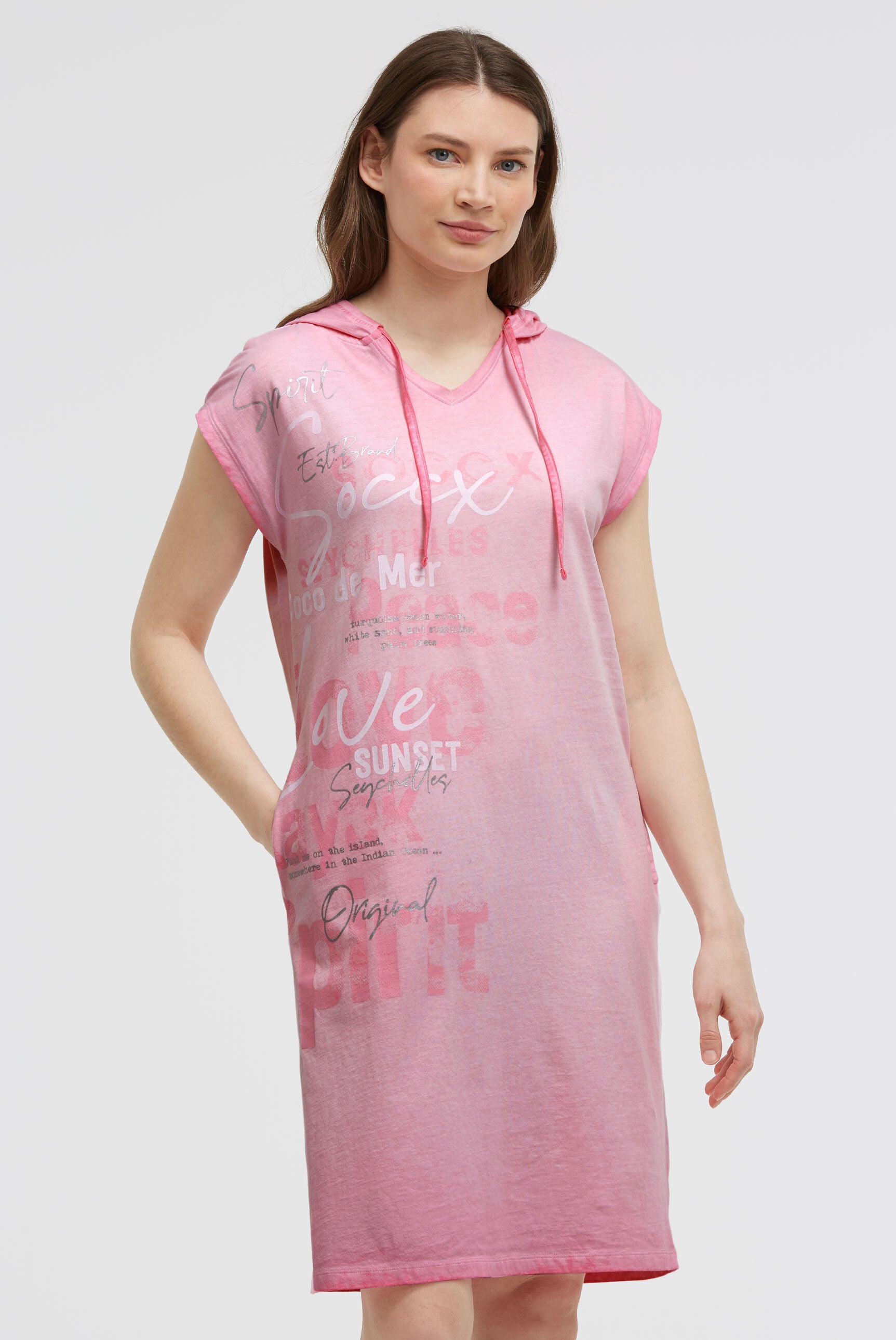 Bluza z kapturem basic z nadrukowanym napisem