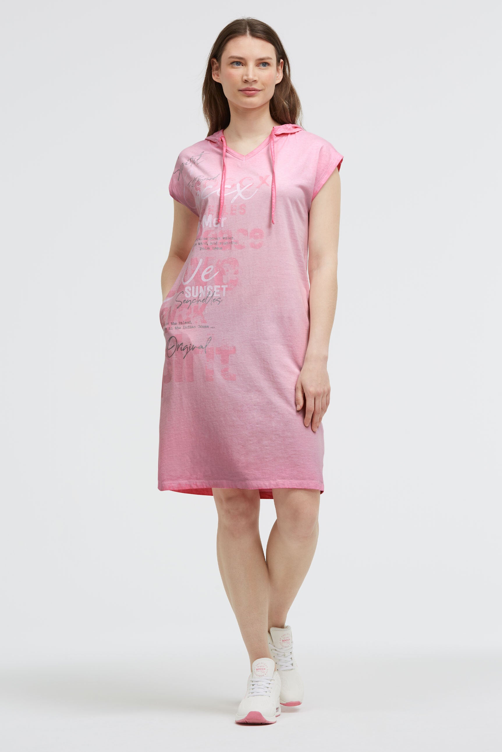 Bluza z kapturem basic z nadrukowanym napisem