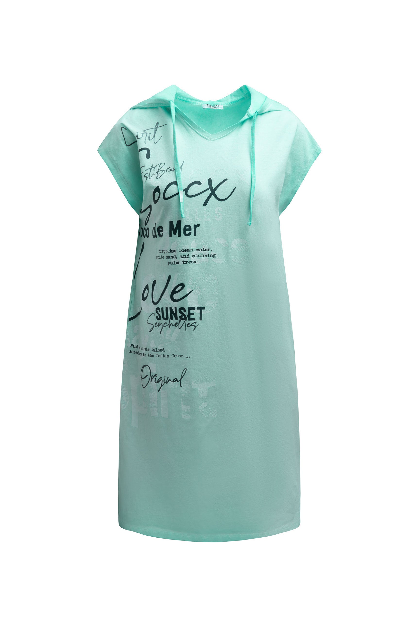 Bluza z kapturem basic z nadrukowanym napisem - 1