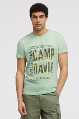 T-shirt z okrągłym dekoltem z nadrukami z logo
