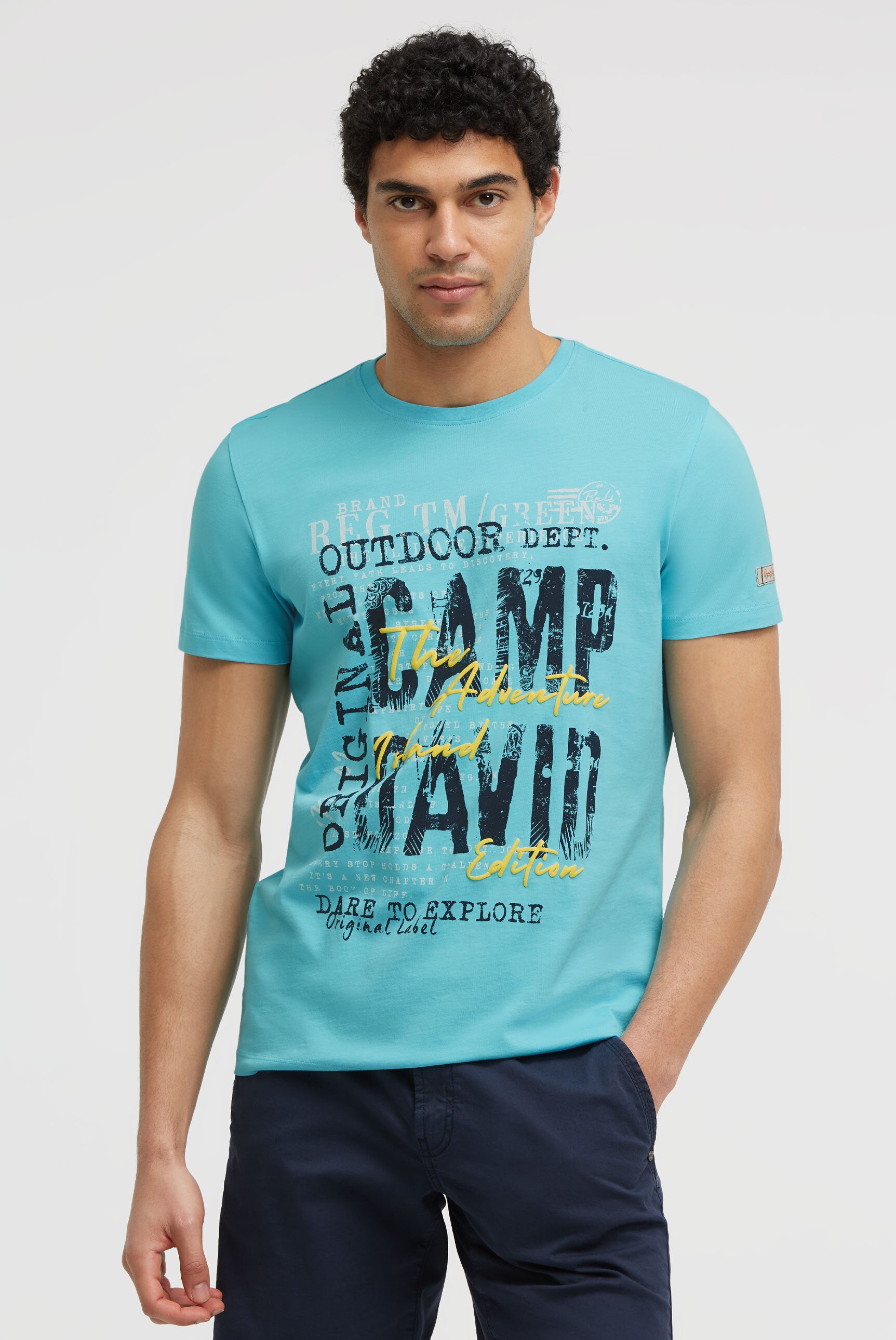 T-shirt z okrągłym dekoltem z nadrukami z logo