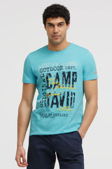 T-shirt z okrągłym dekoltem z nadrukami z logo
