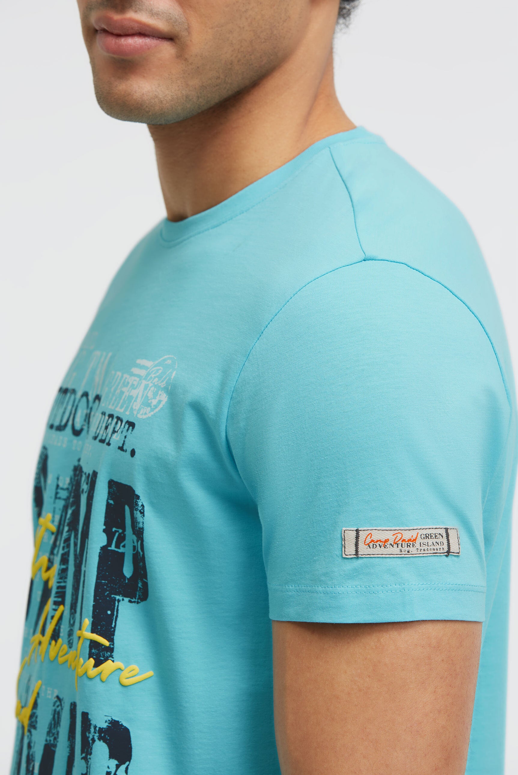 T-shirt z okrągłym dekoltem z nadrukami z logo