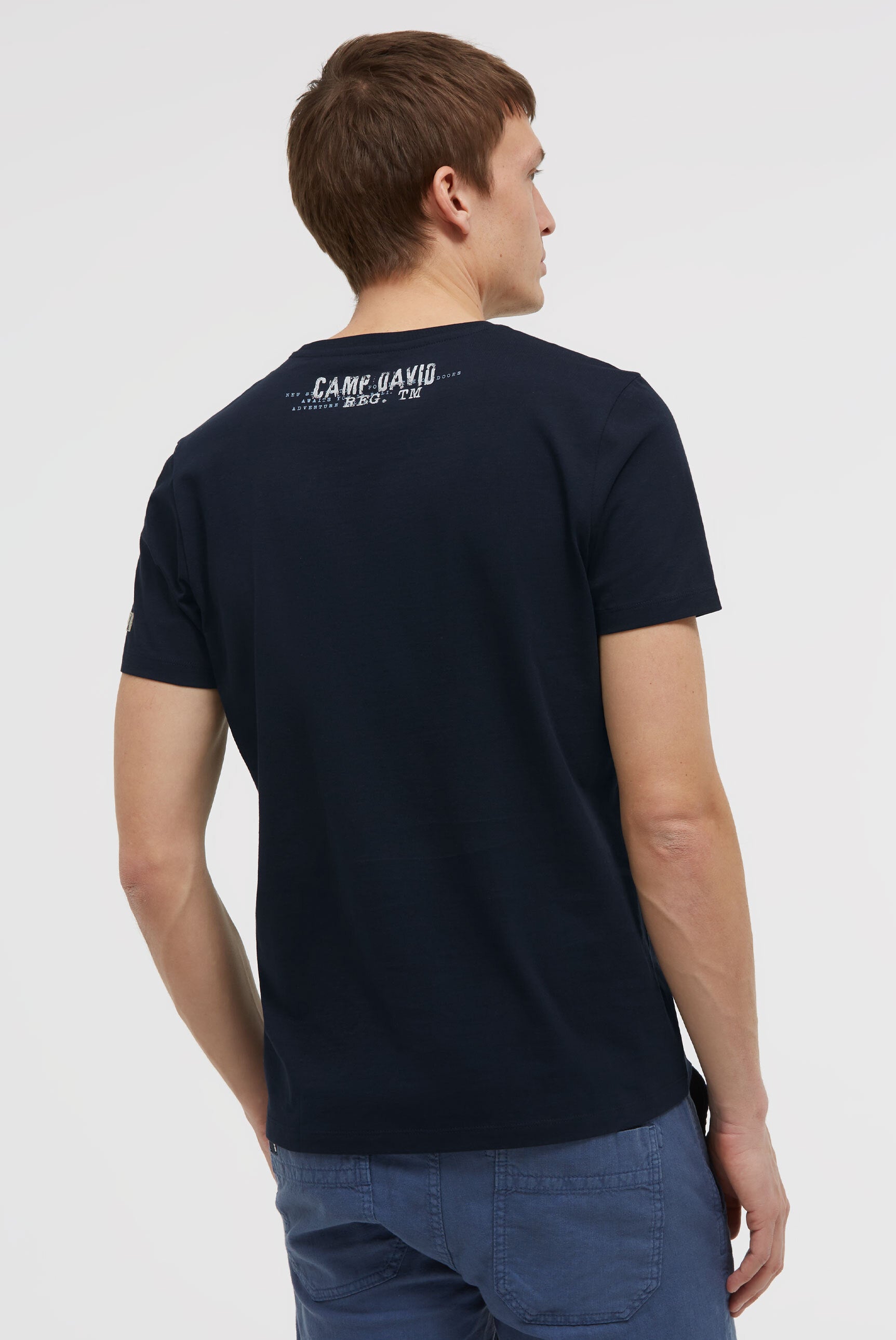 T-shirt z okrągłym dekoltem z nadrukami z logo