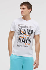 T-shirt z okrągłym dekoltem z nadrukami z logo