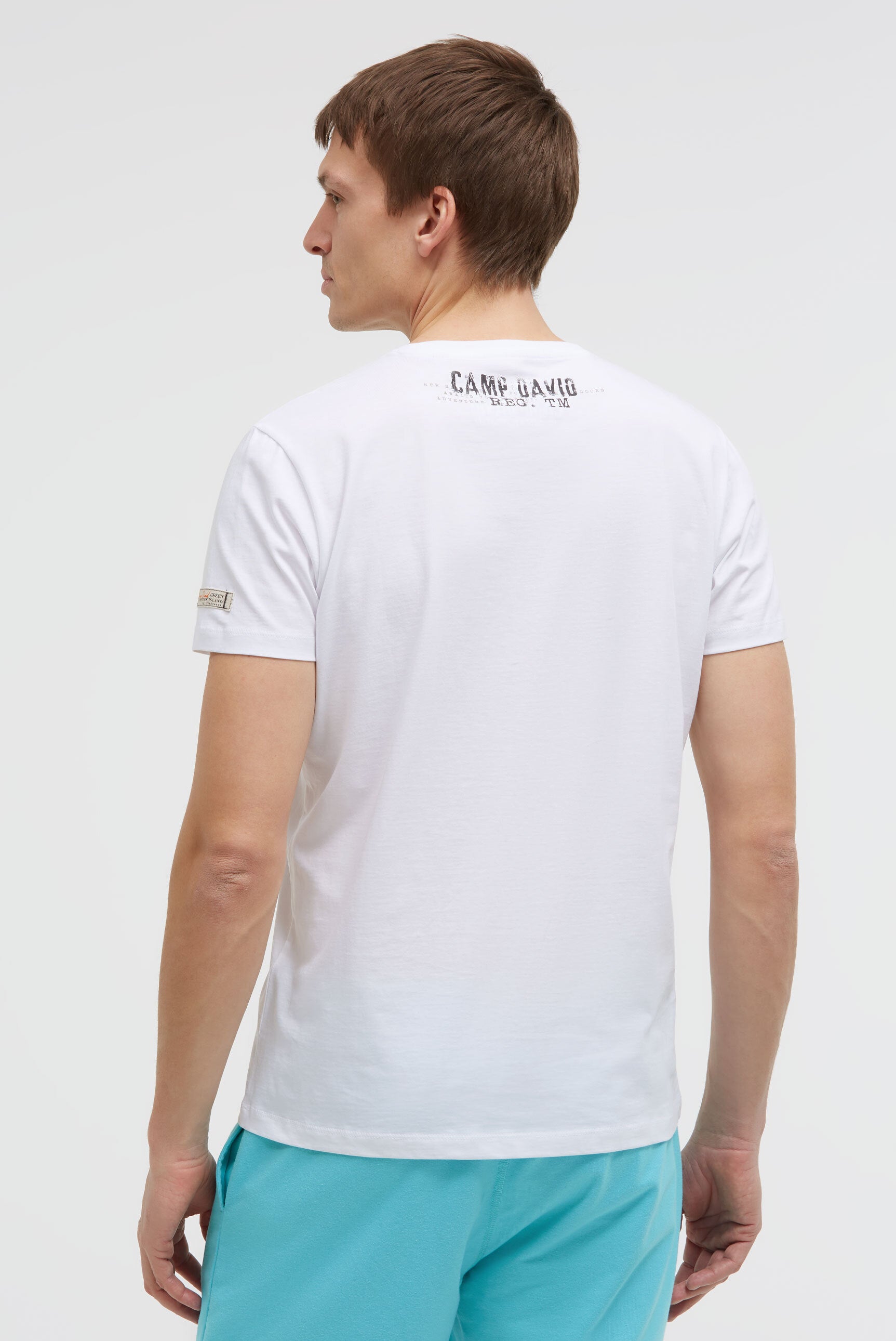 T-shirt z okrągłym dekoltem z nadrukami z logo