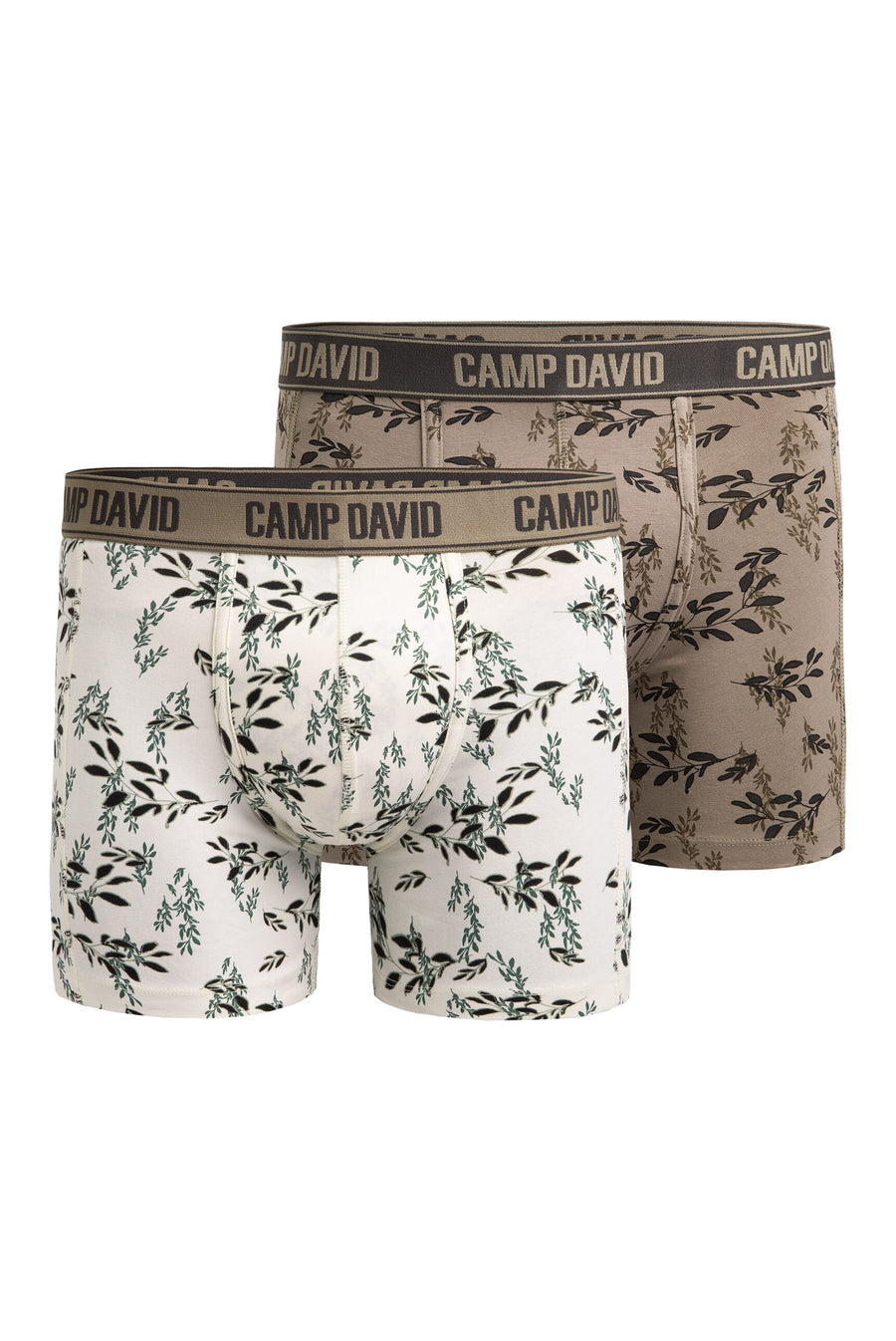 Boxershorts mit All Over Print, 2er-Pack birch / taupe