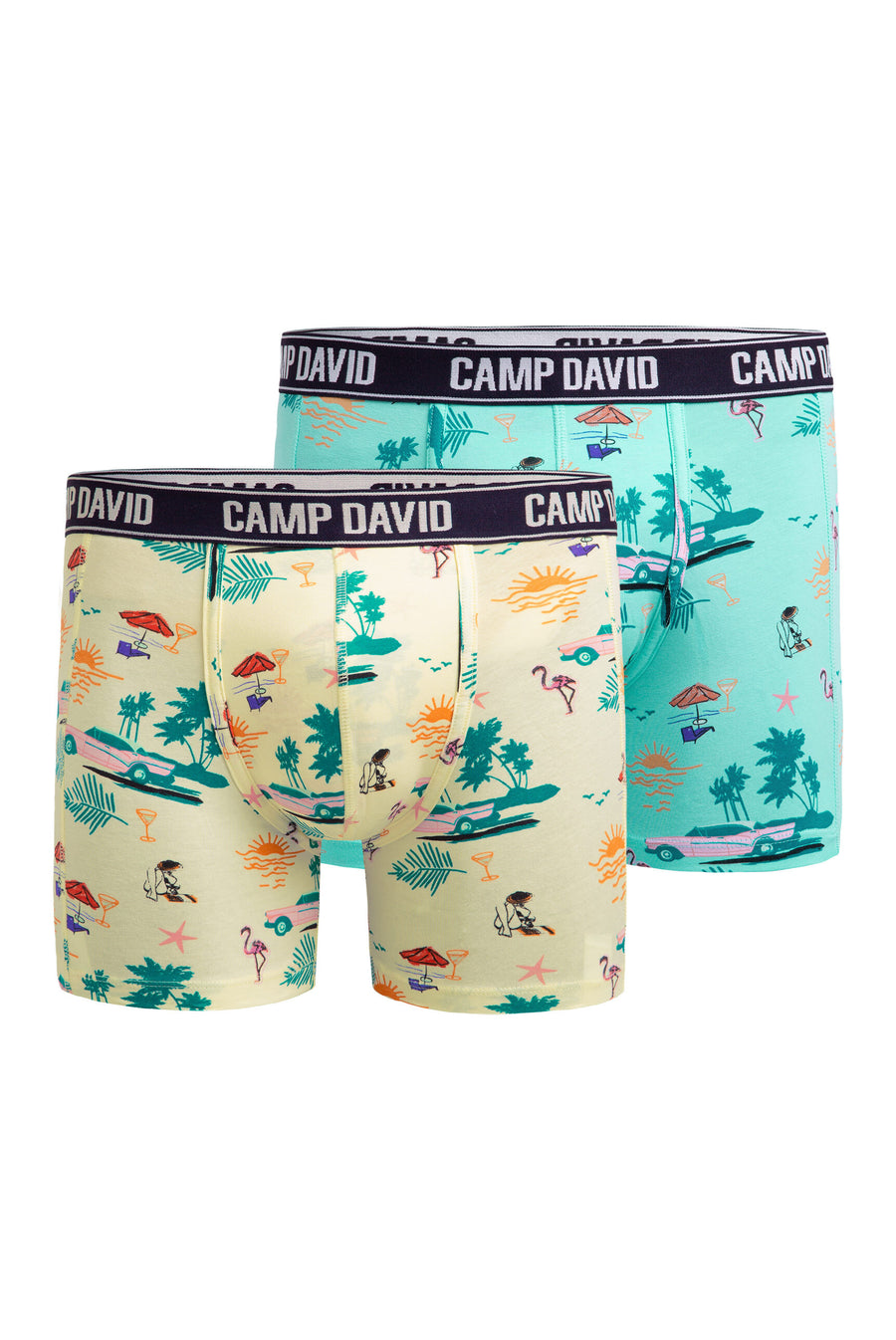 Boxershorts mit All Over Print, 2er-Pack lemon juice / new aqua