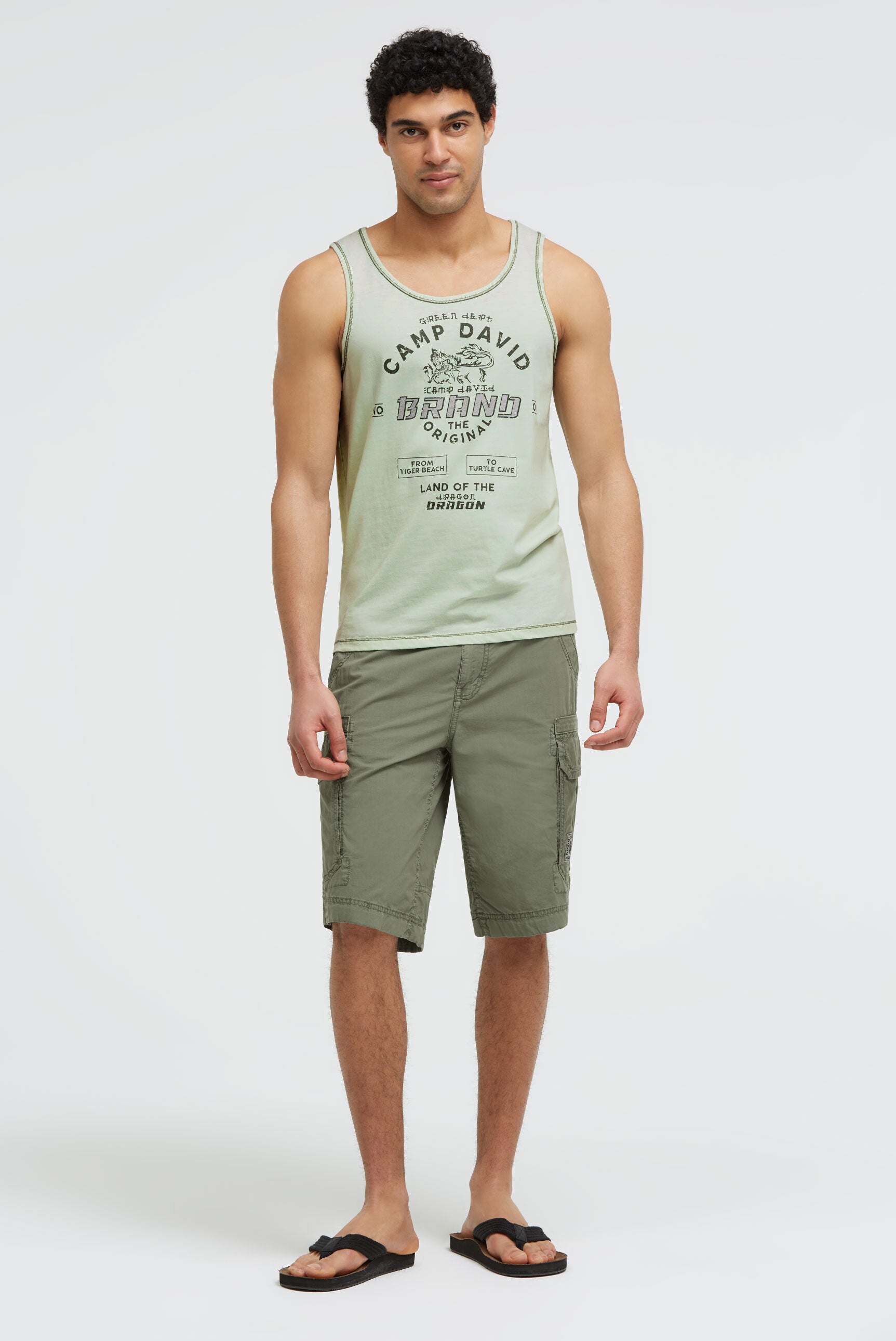 Muskelshirt mit Ausbrenner-Effekten und Print light mint - 3